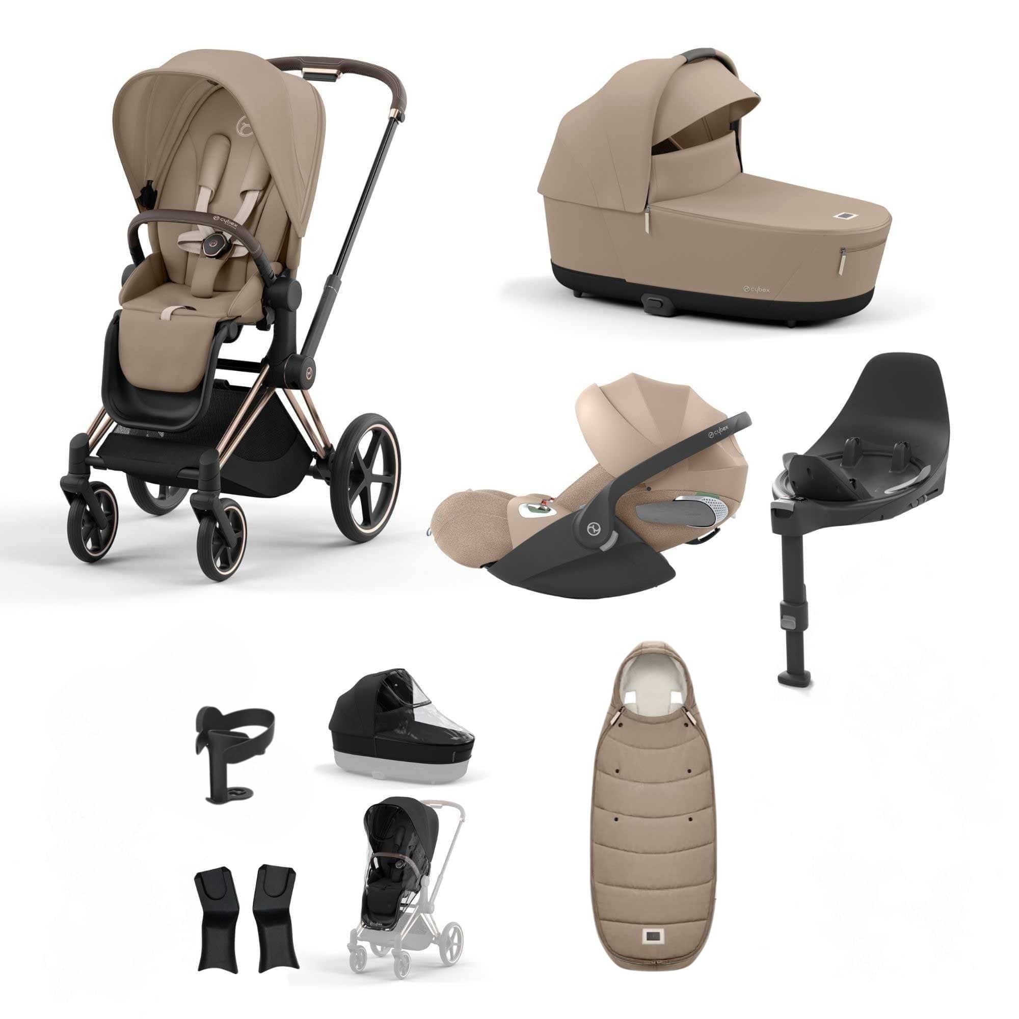 Cybex Priam Bundle With Cloud T in Cozy Beige Travel Systems 19701-RSG-CLT-PLUS-CZY-BEI-a 4063846452576