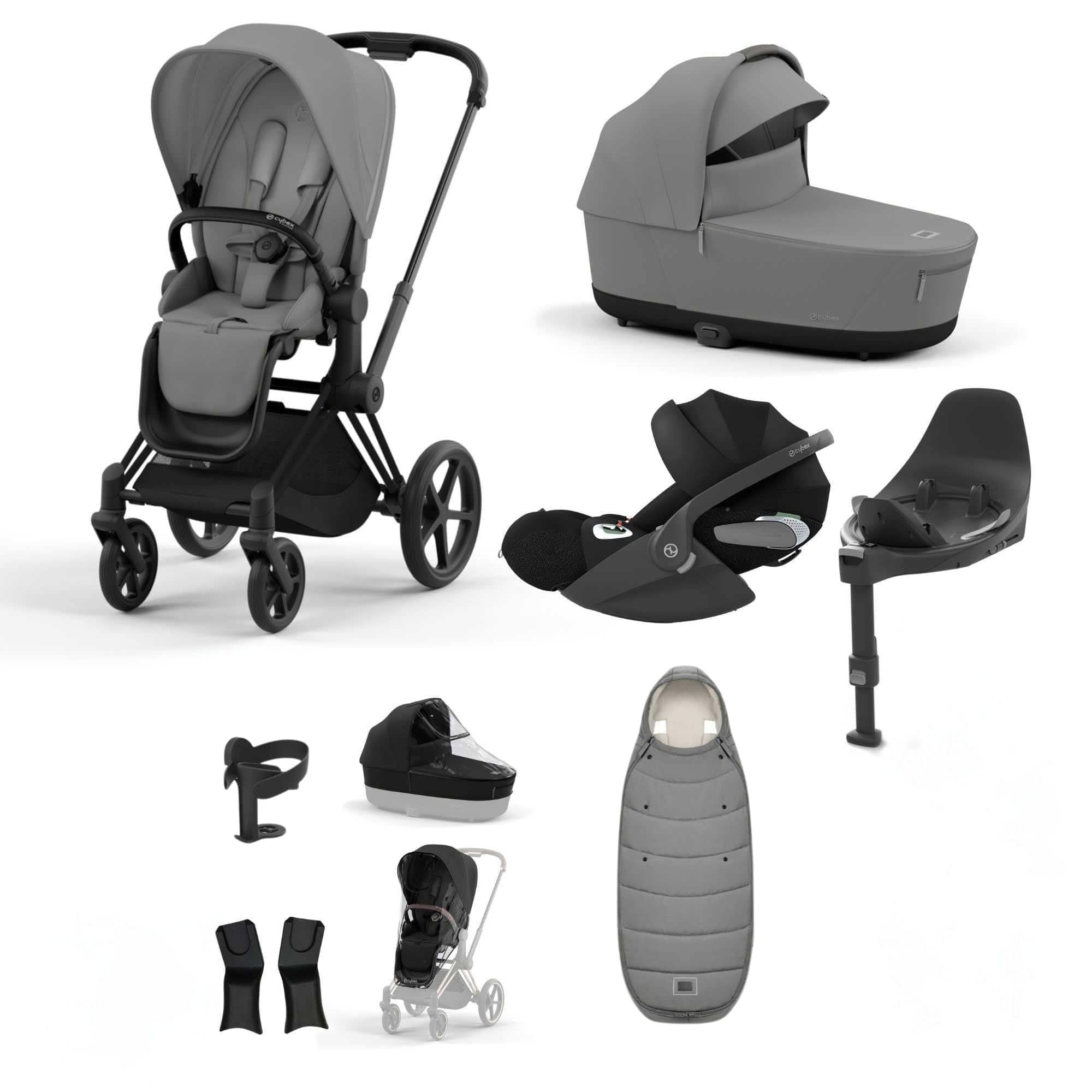 Cybex Priam Bundle With Cloud T in Mirage Grey Travel Systems 19688-MAT-CLT-MIR-GRY-a 4063846415458