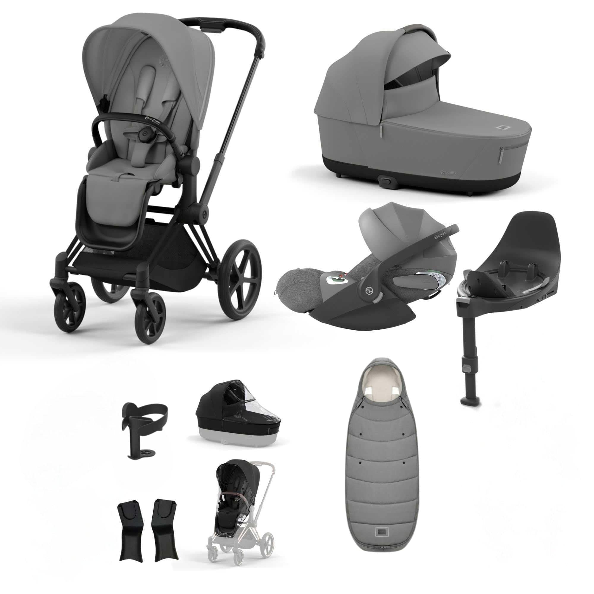 Cybex Priam Bundle With Cloud T in Mirage Grey Travel Systems 19693-MAT-CLT-PLUS-MIR-GRY-a 4063846415458