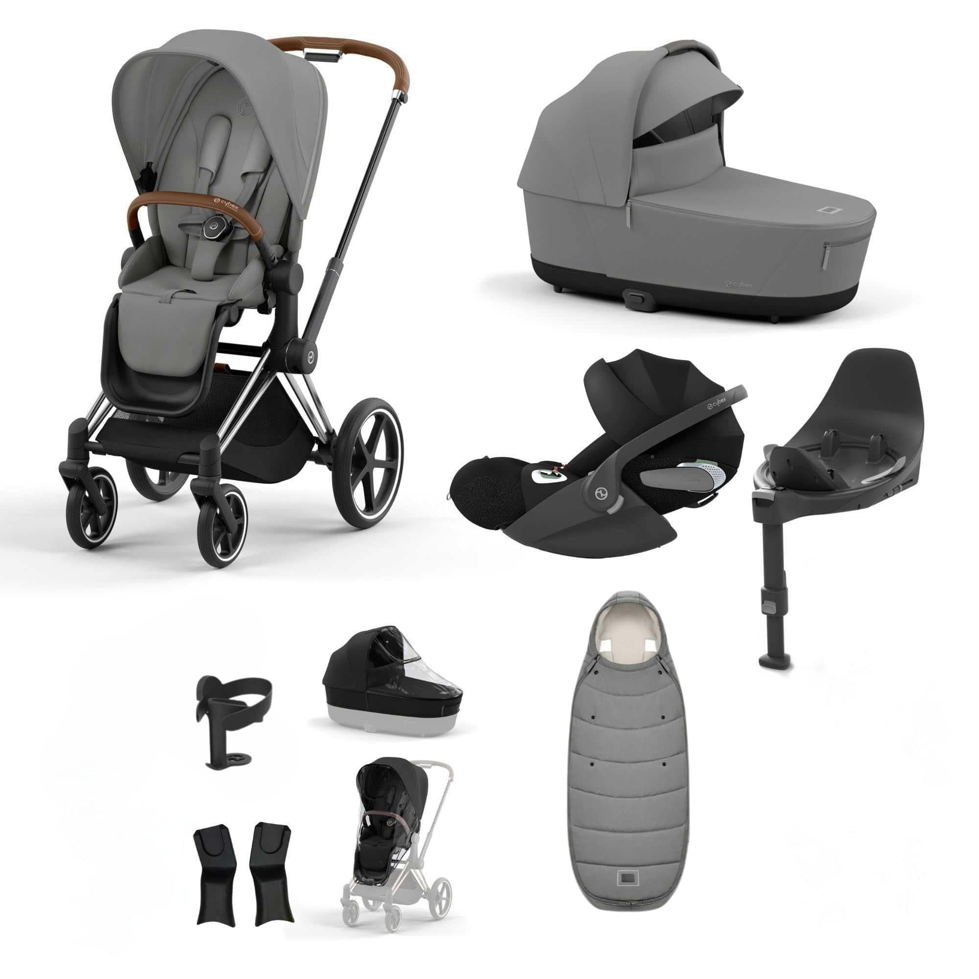Cybex Priam Bundle With Cloud T in Mirage Grey Travel Systems 19739-CHB-CLT-MIR-GRY-a 4063846415458