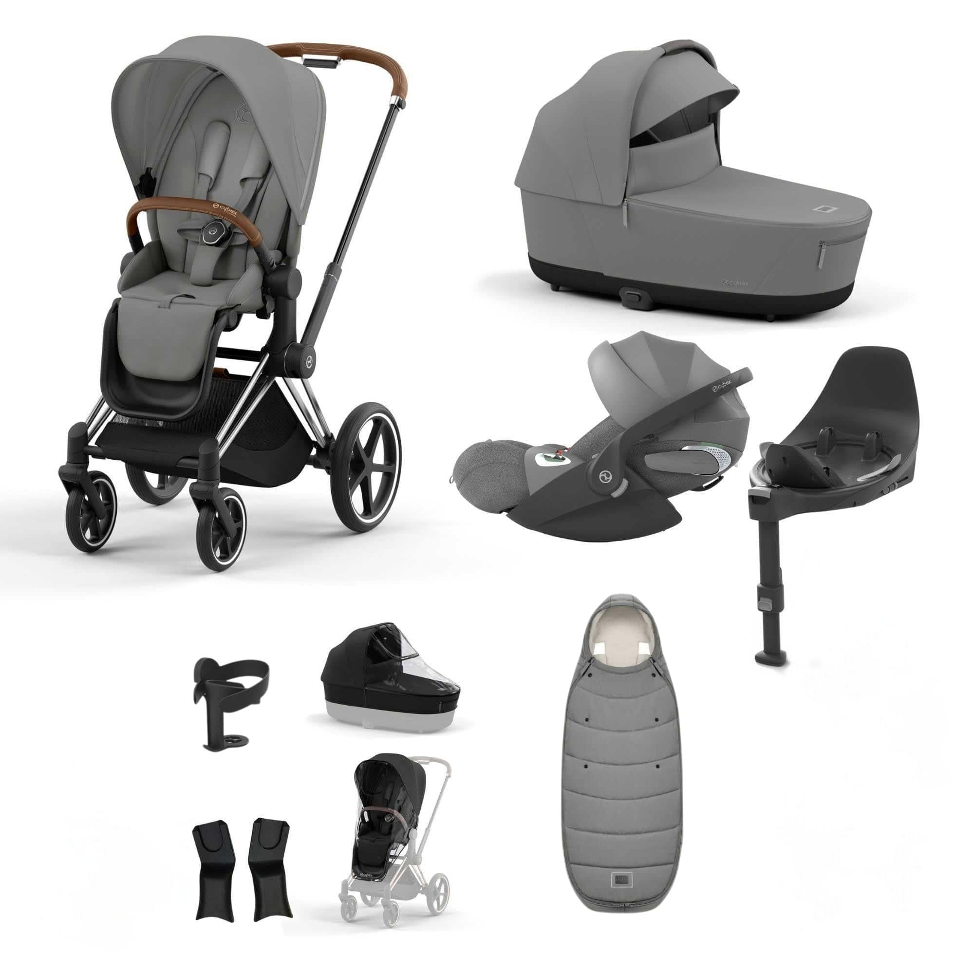 Cybex Priam Bundle With Cloud T in Mirage Grey Travel Systems 19744-CHB-CLT-PLUS-MIR-GRY-a 4063846415458