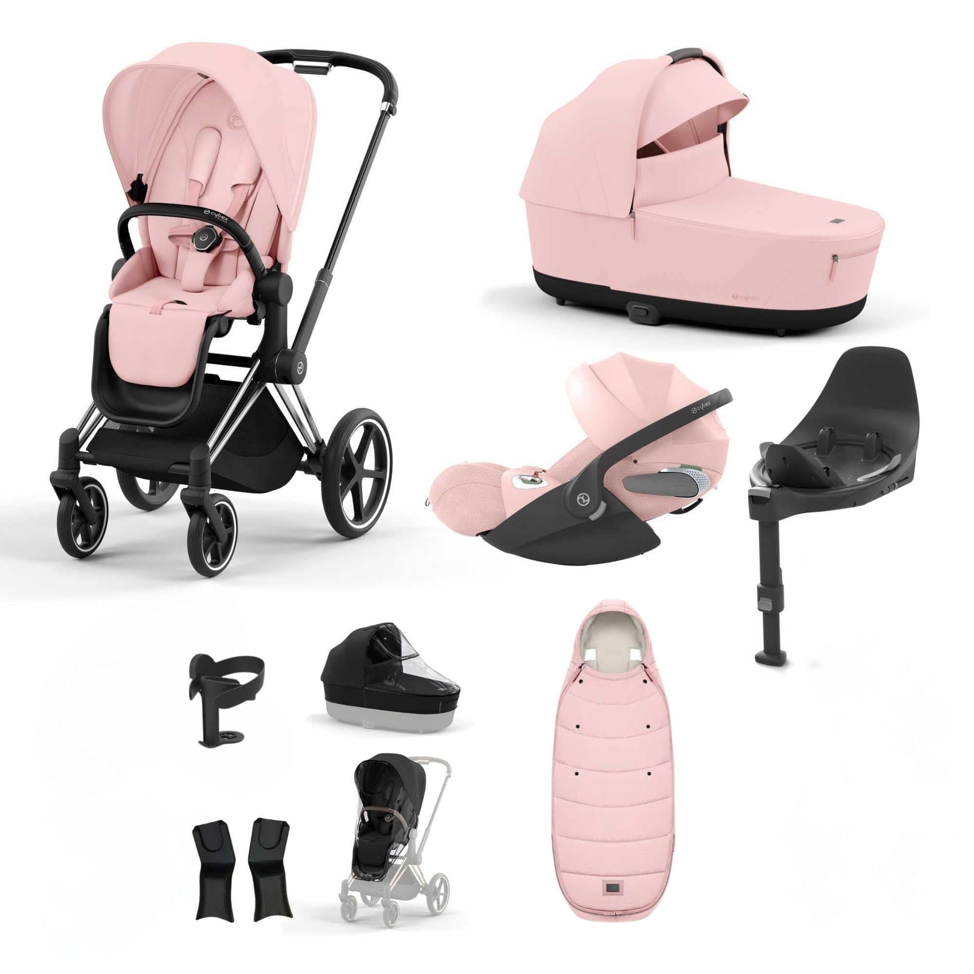 Cybex Priam Bundle With Cloud T in Peach Pink Travel Systems 19684-CHR-CLT-PLUS-PCH-PNK-a 4063846415618