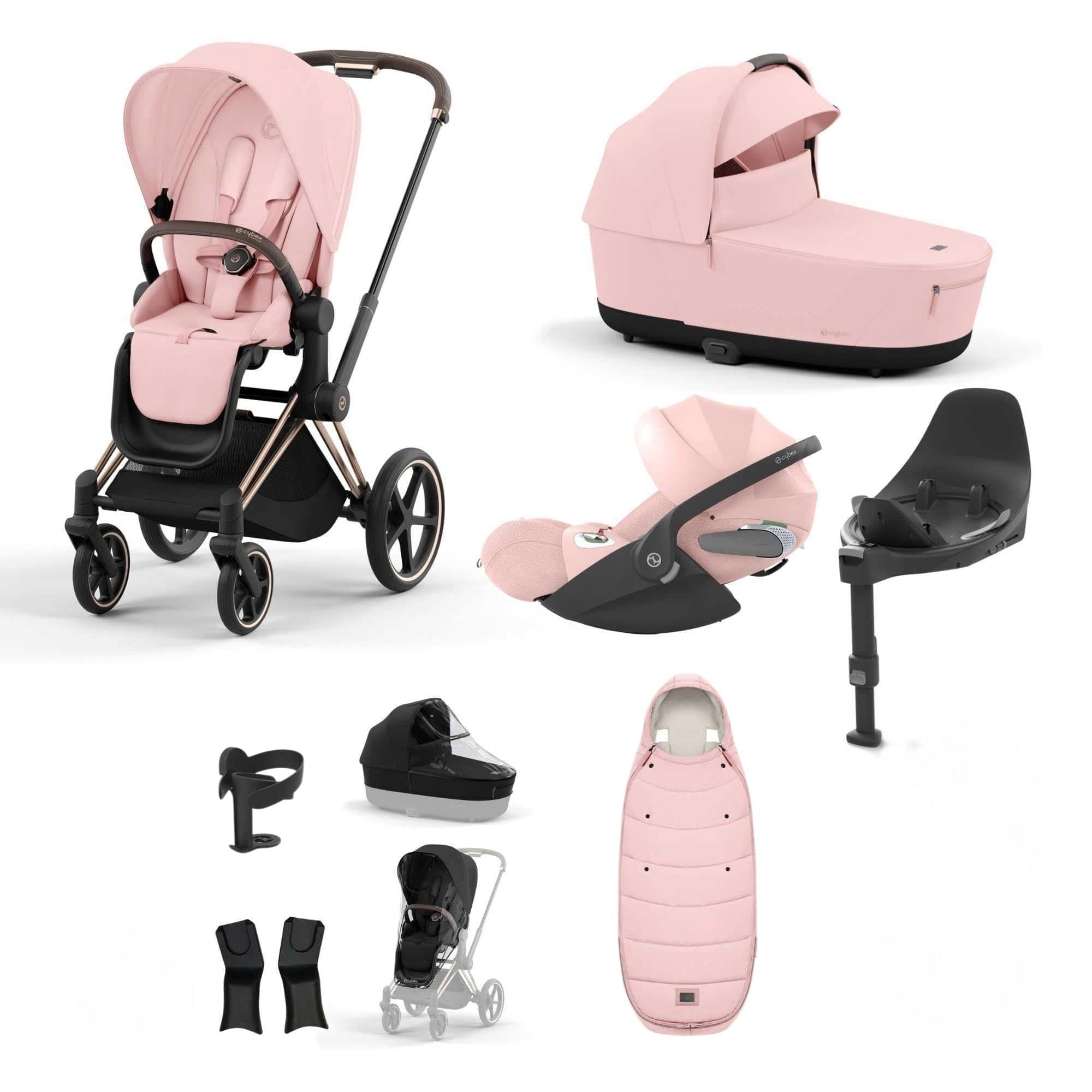 Cybex Priam Bundle With Cloud T in Peach Pink Travel Systems 19702-RSG-CLT-PLUS-PCH-PNK-a 4063846415618