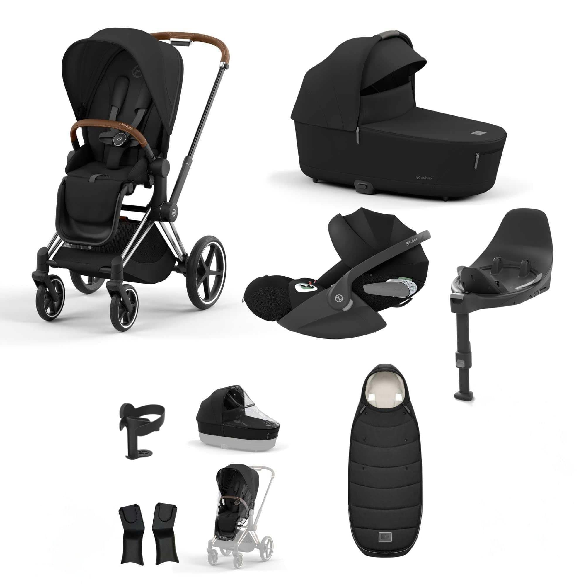 Cybex Priam Bundle With Cloud T in Sepia Black Travel Systems 19741-CHB-CLT-SEP-BLK-a 4063846415373