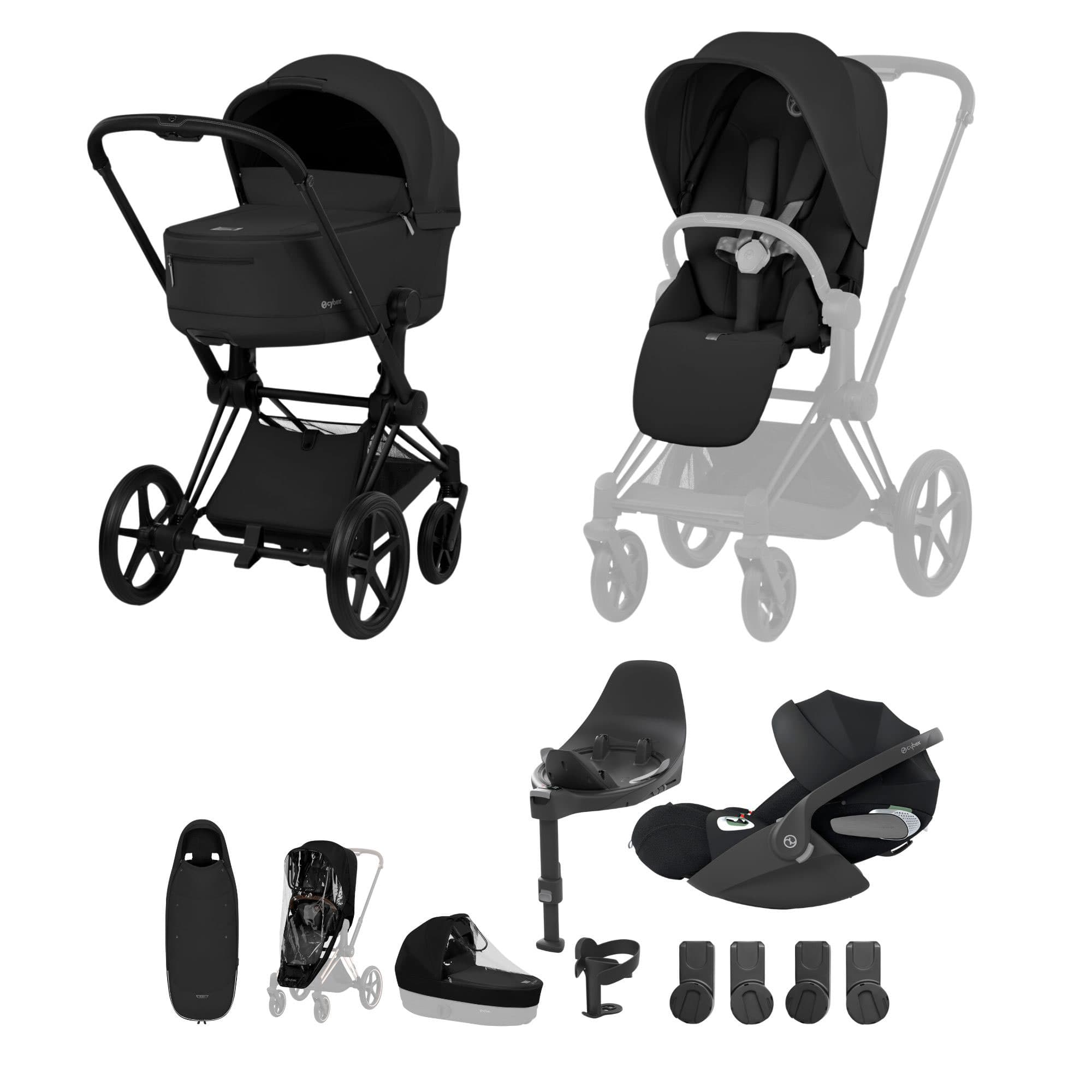 Cybex Priam Ultimate Accessory Bundle - Comfort Collection in Sepia Black Travel Systems 21955-MB-BLK-1 4063846549238