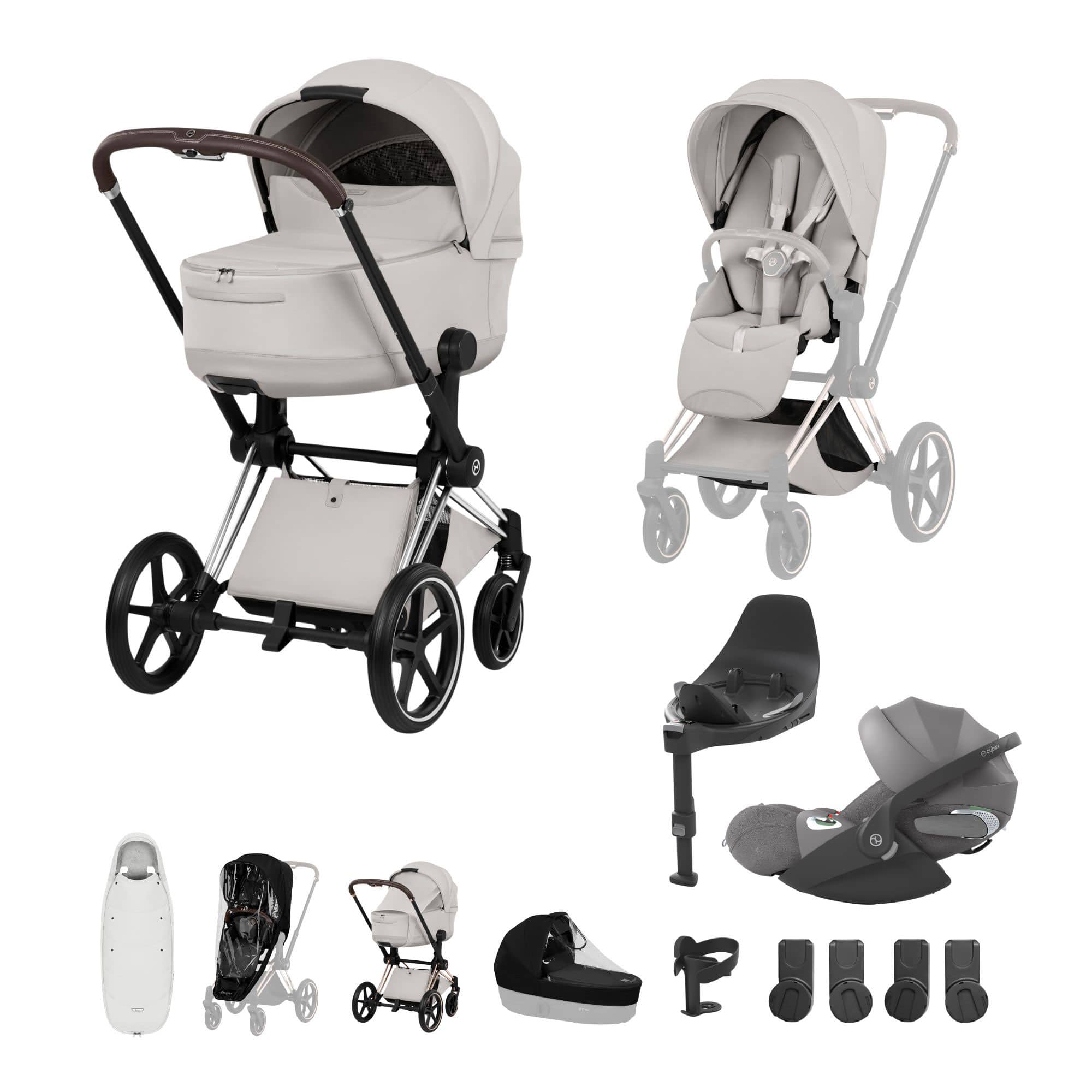 Cybex Priam Ultimate Accessory Bundle - Style Collection in City Grey Travel Systems 21864-CB-CIT-GRY-1 4063846550982