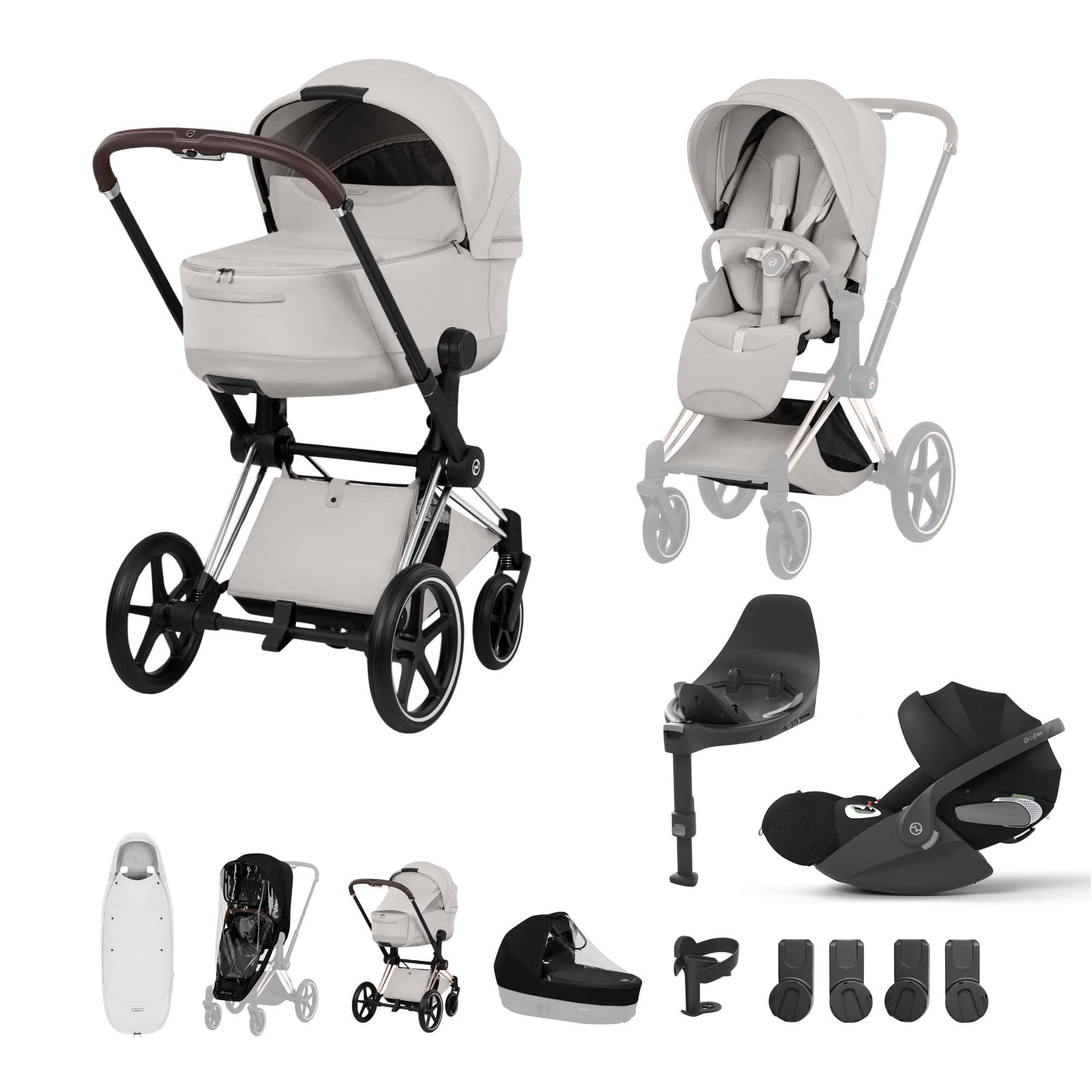 Cybex Priam Ultimate Accessory Bundle - Style Collection in City Grey Travel Systems 21864-CB-CIT-GRY 4063846550982
