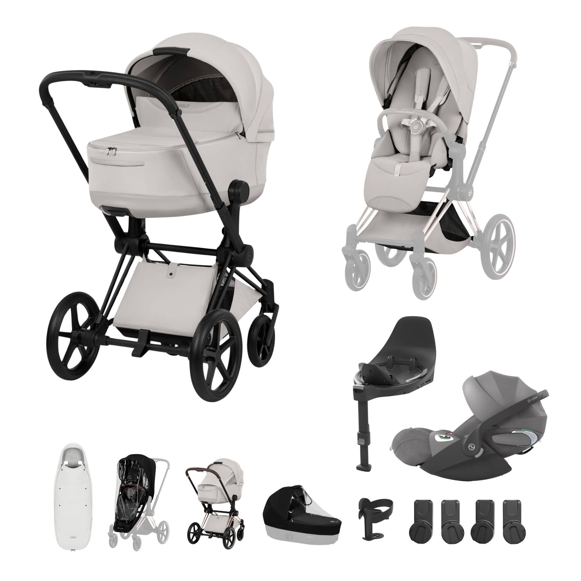 Cybex Priam Ultimate Accessory Bundle - Style Collection in City Grey Travel Systems 21864-MB-CIT-GRY-1 4063846550982