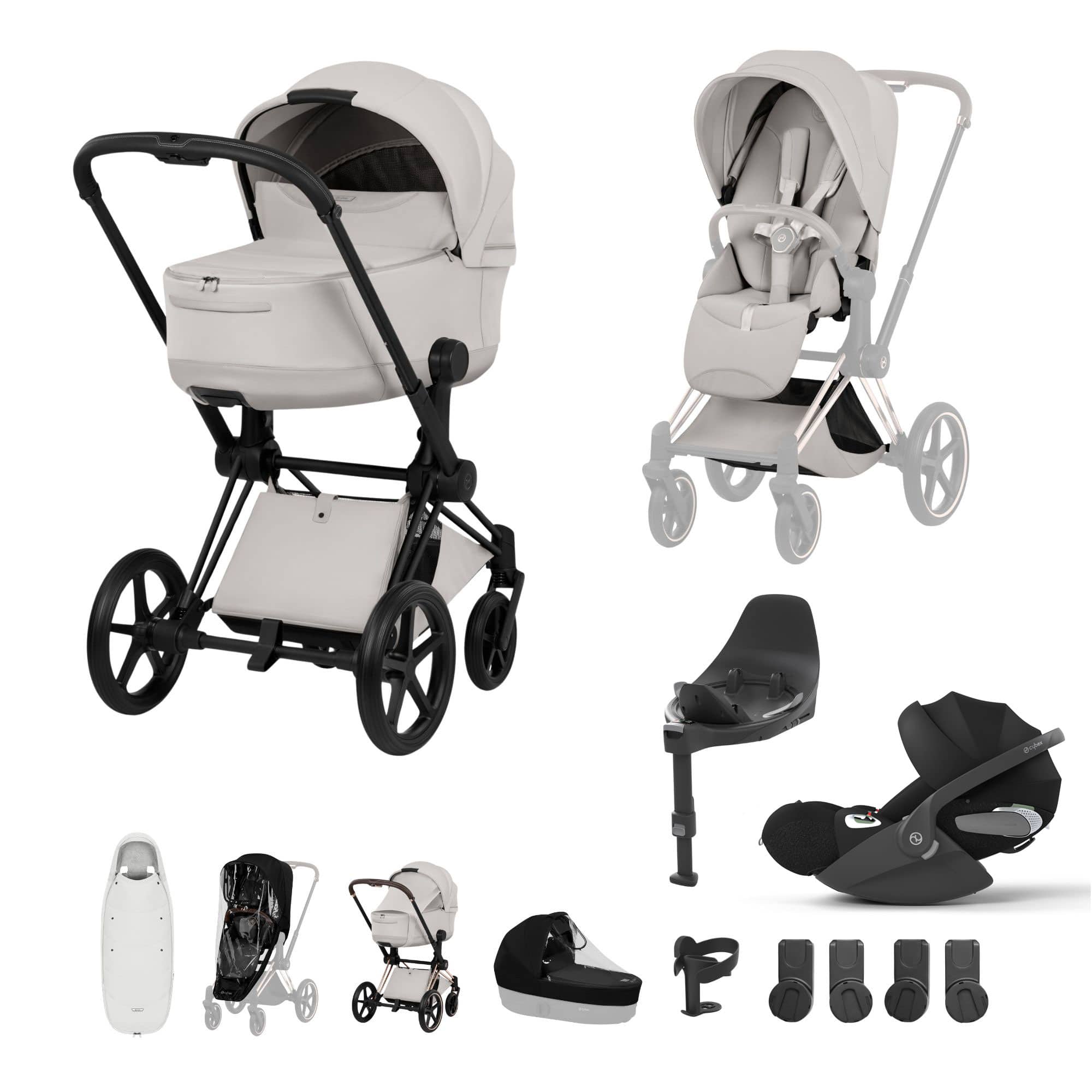 Cybex Priam Ultimate Accessory Bundle - Style Collection in City Grey Travel Systems 21864-MB-CIT-GRY 4063846550982