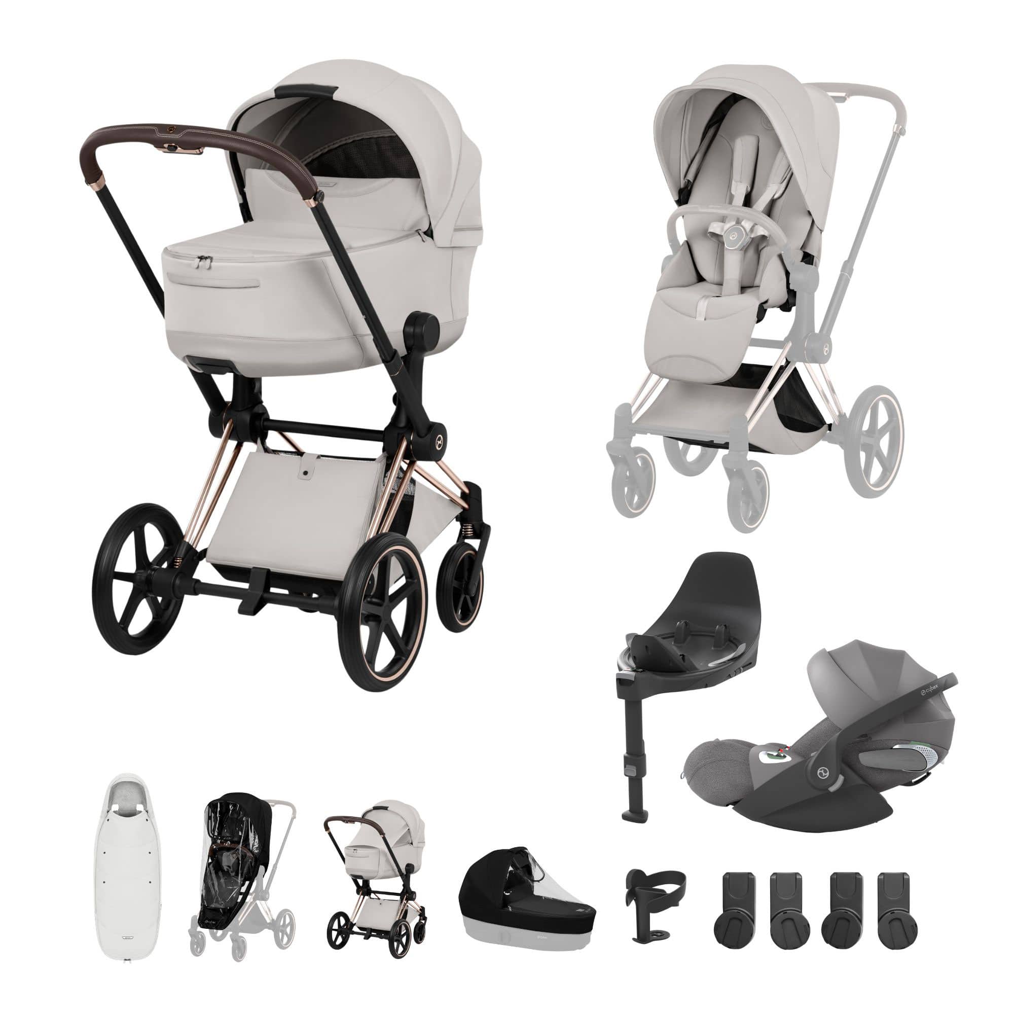 Cybex Priam Ultimate Accessory Bundle - Style Collection in City Grey Travel Systems 21864-RG-CIT-GRY-1 4063846550982