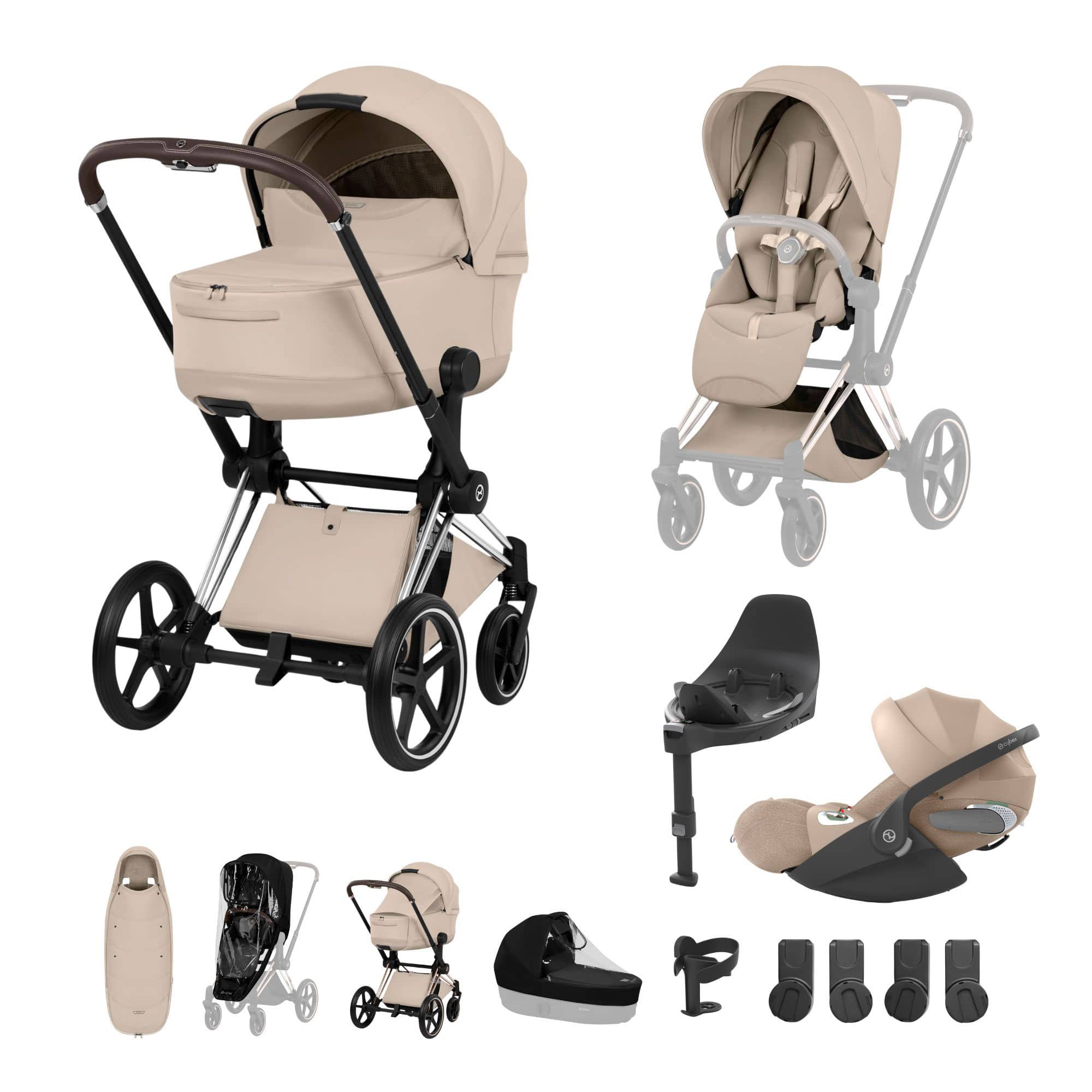 Cybex Priam Ultimate Accessory Bundle - Style Collection in Cozy Beige Travel Systems 21864-CB-COZ-BEI-1 4063846551040