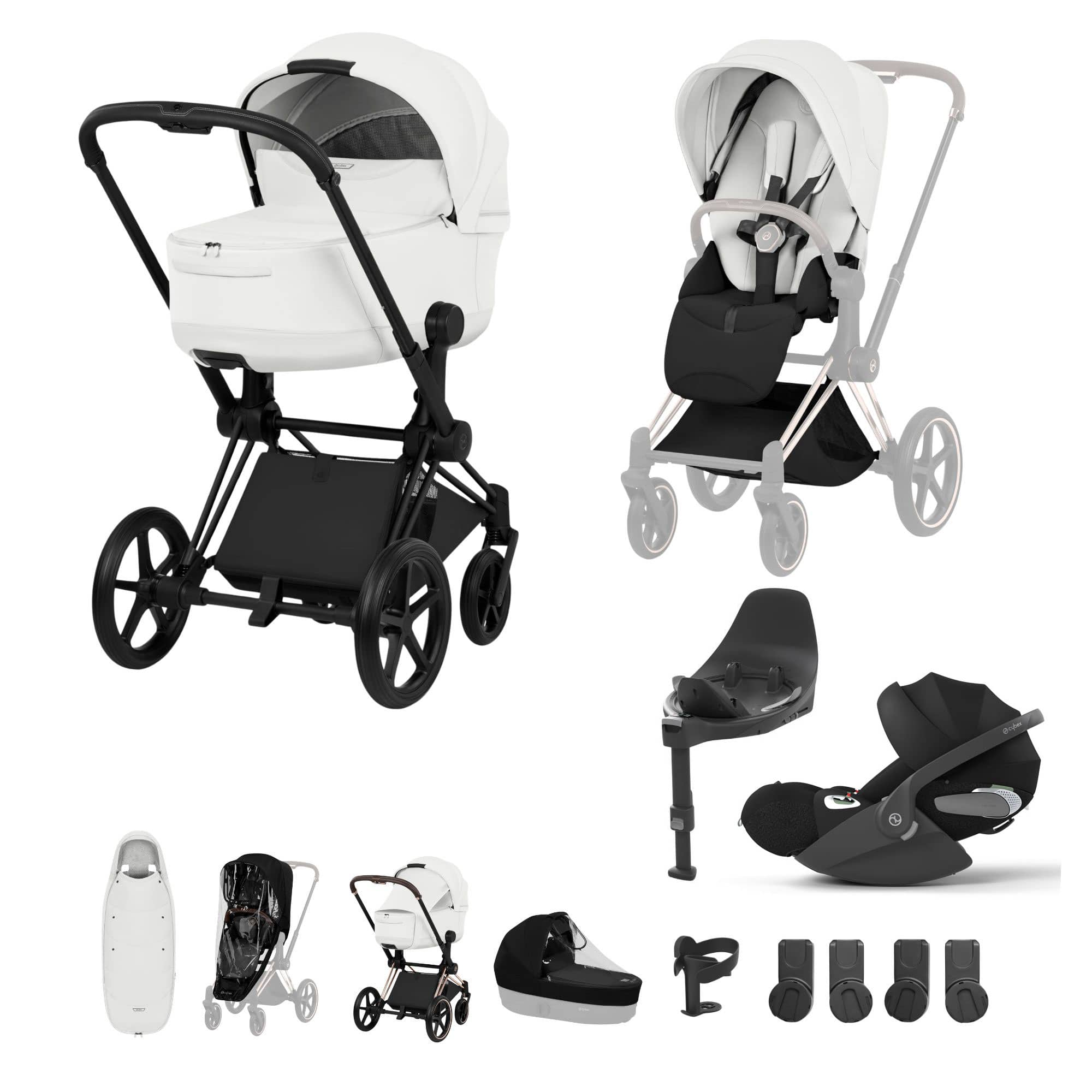 Cybex Priam Ultimate Accessory Bundle - Style Collection in Off White Travel Systems 21864-MB-OFF-WHT 4063846551224