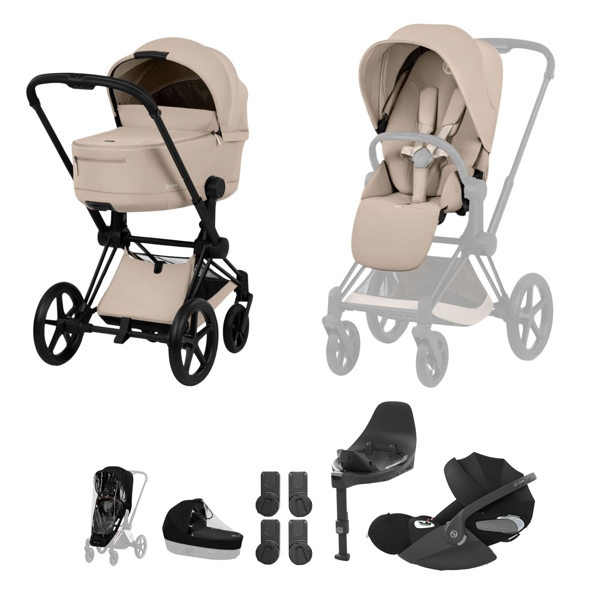 Cybex Priam Ultimate Bundle - Comfort Collection in Cozy Beige Travel Systems