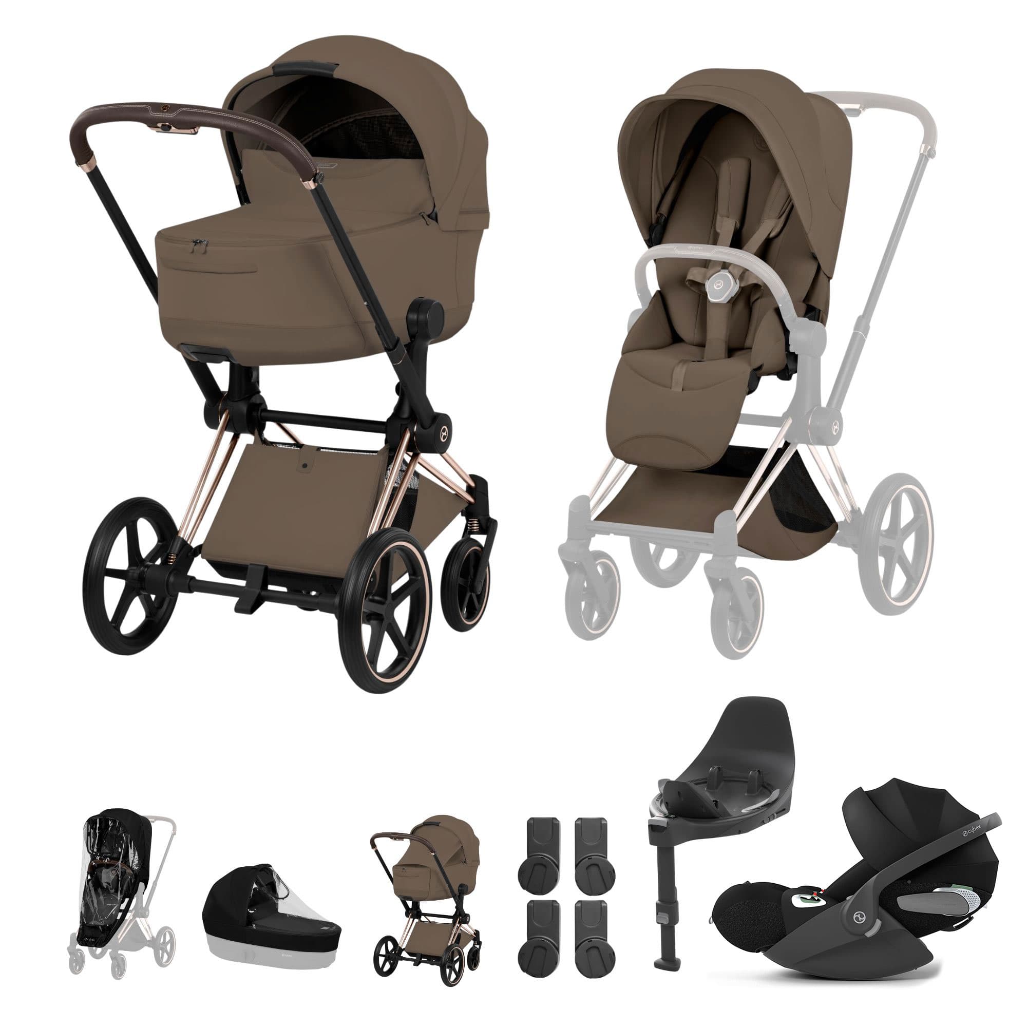 Cybex Priam Ultimate Bundle - Style Collection in Coconut Brown Travel Systems