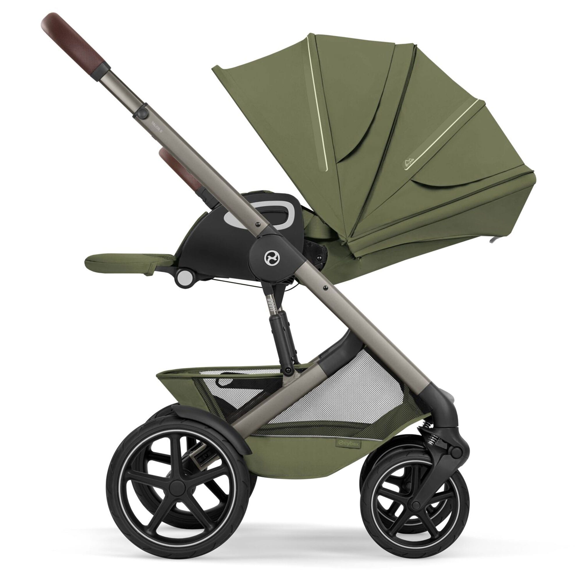 Cybex Talos Foldable Carrycot Travel System Bundle in Moss Green Travel Systems