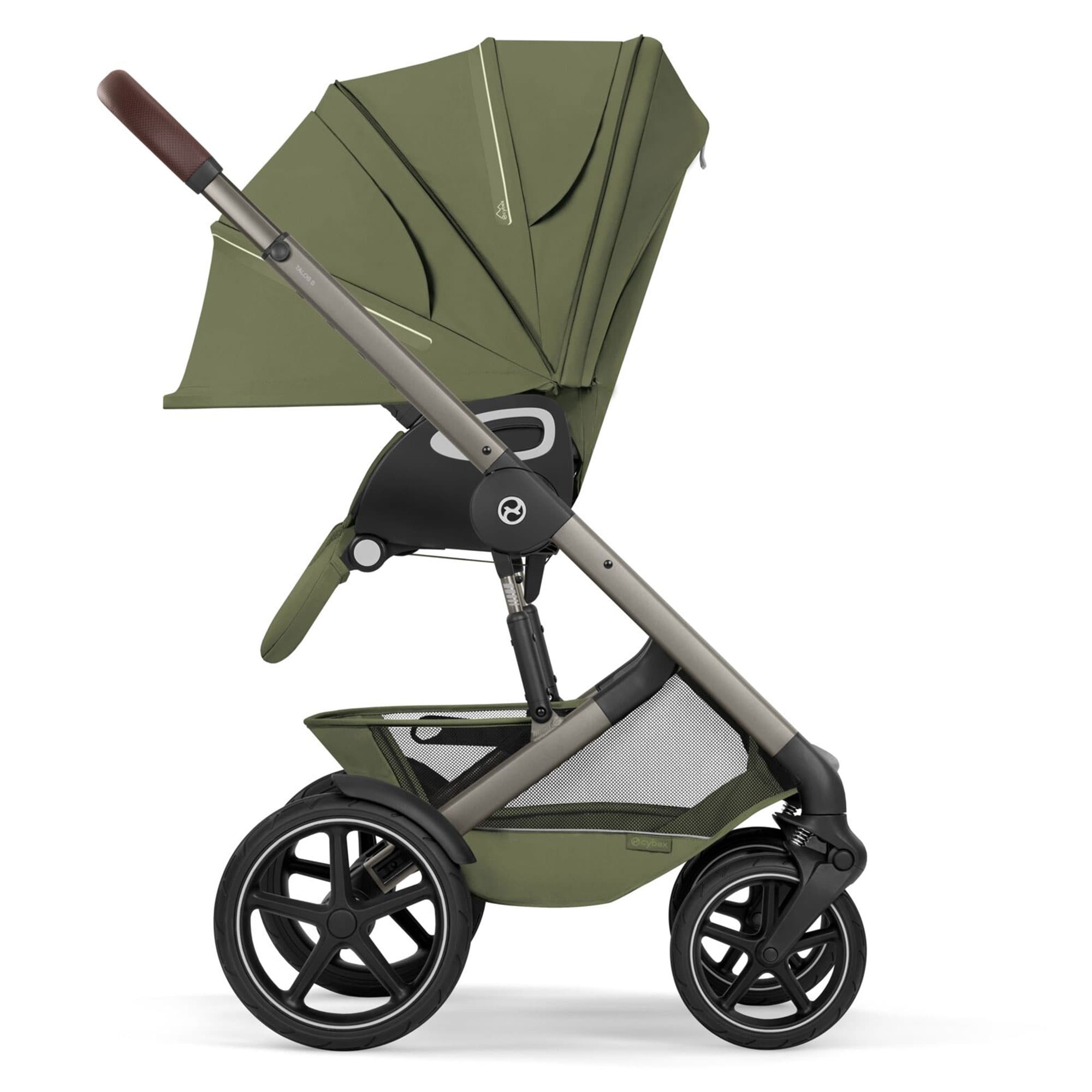 Cybex Talos Foldable Carrycot Travel System Bundle in Moss Green Travel Systems