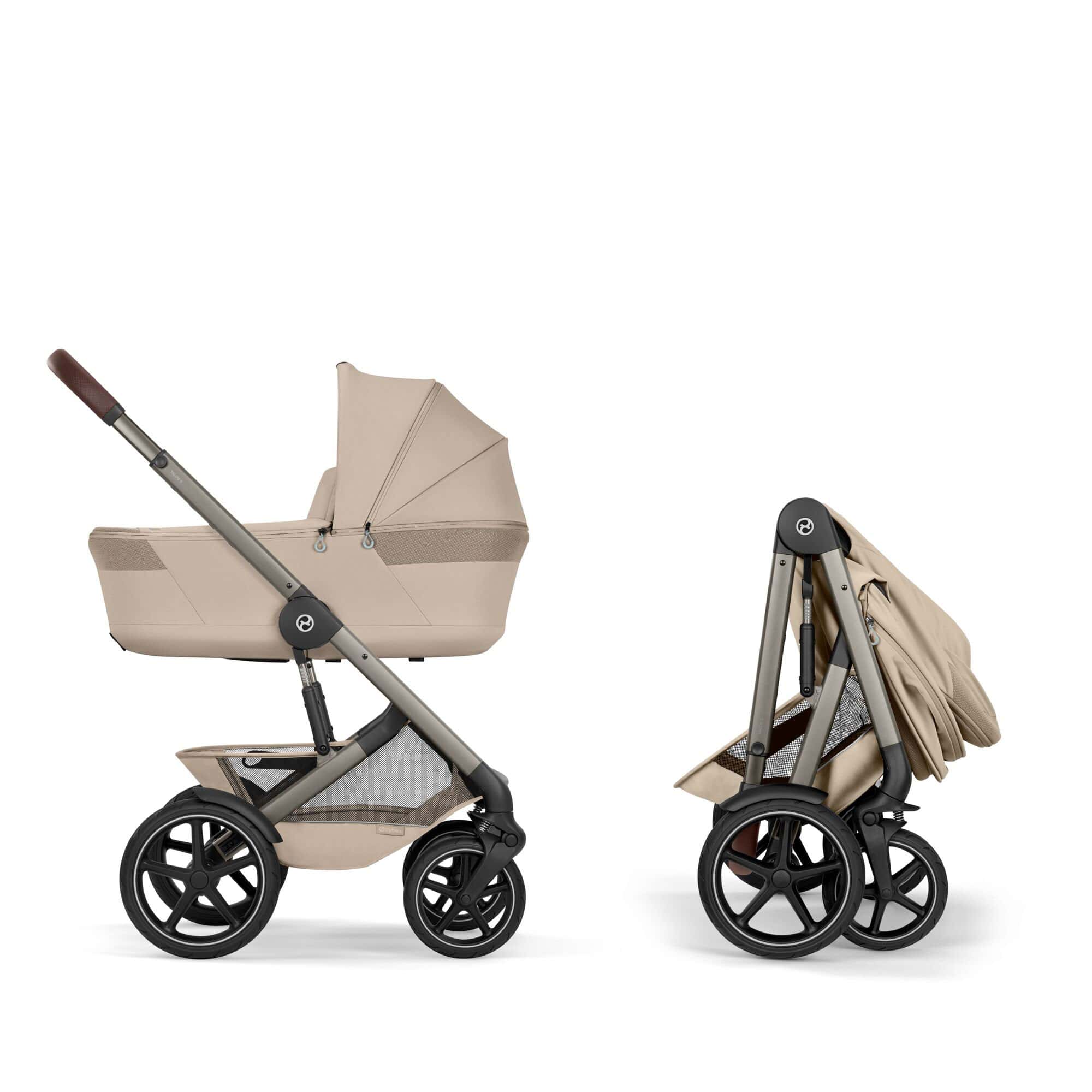 Cybex Talos Foldable Cot Ultimate Travel System Bundle in Almond Beige Travel Systems