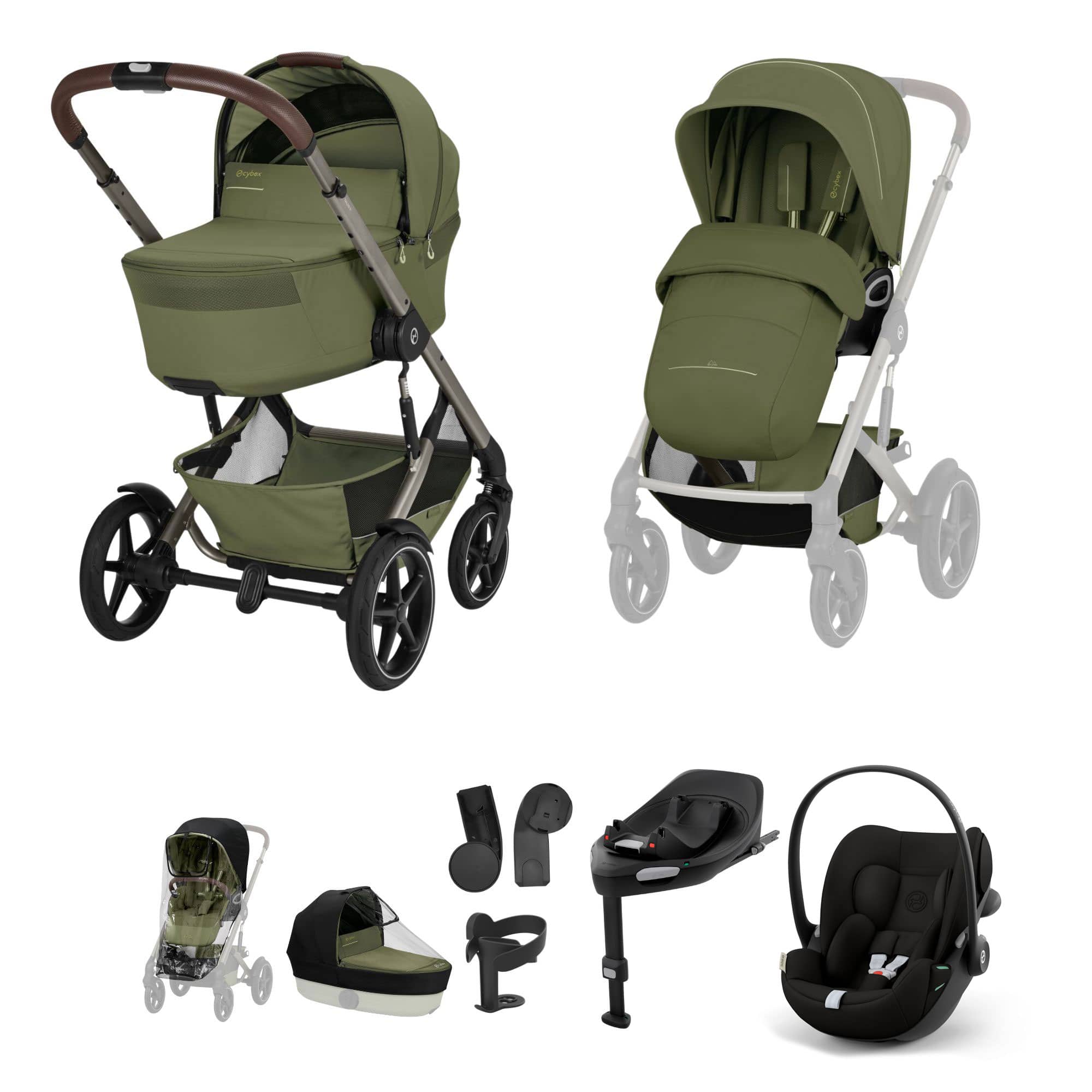 Cybex Talos Foldable Cot Ultimate Travel System Bundle in Moss Green Travel Systems TAL-ULT-GRN-1 4063846592074
