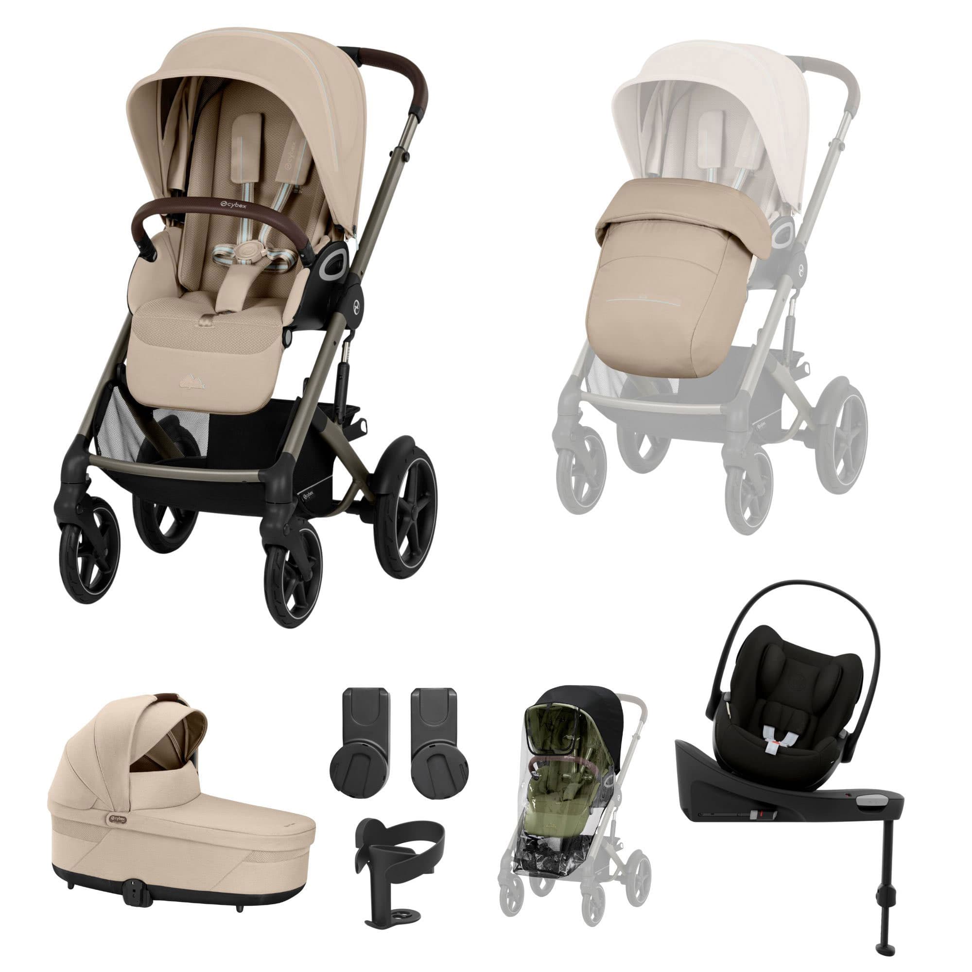 Cybex Talos S Lux 10 Piece Bundle with Cloud G in Almond Beige Travel Systems 21410-TAL-10PC-CG-CC-ALB 4063846534326