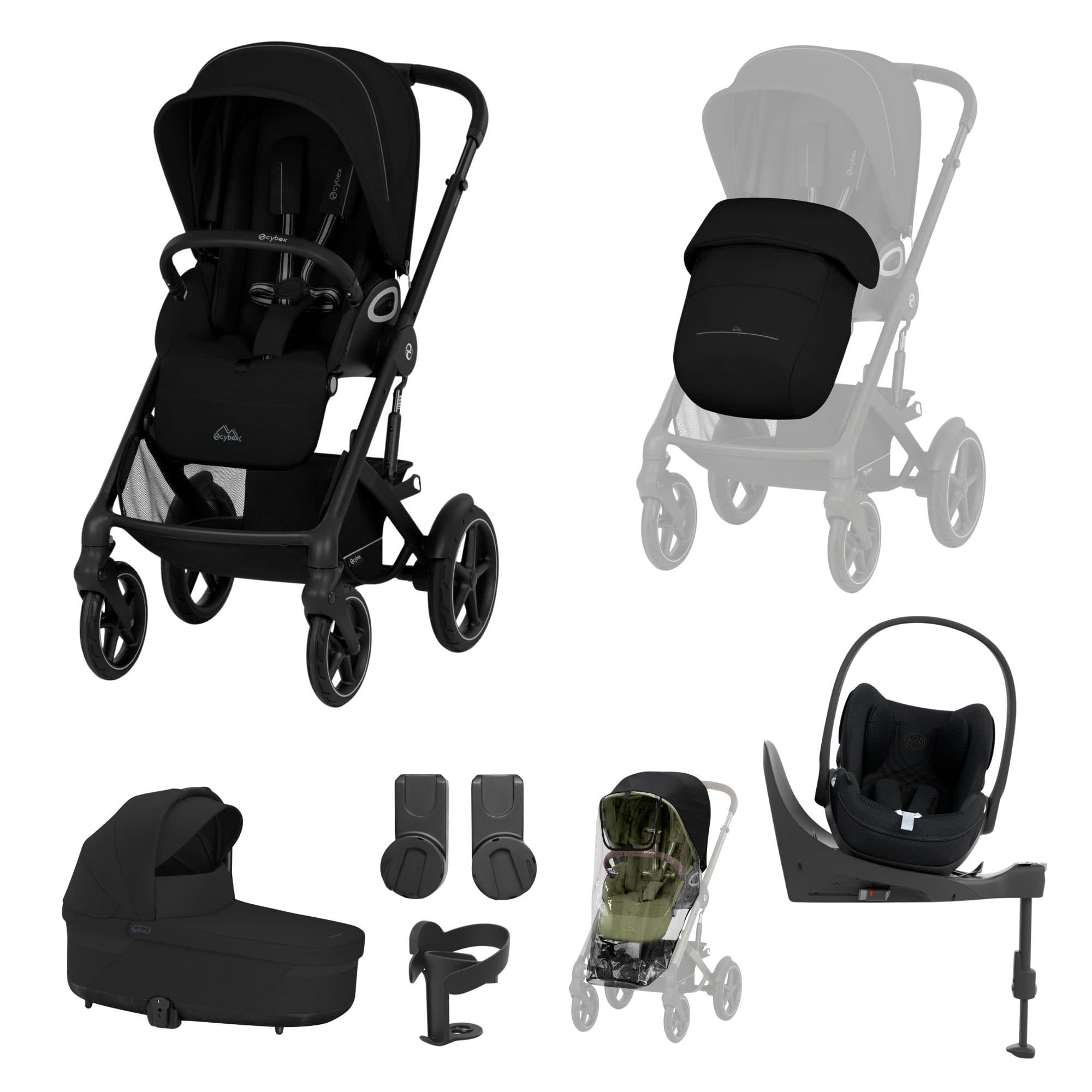 Cybex Talos S Lux 10 Piece Bundle with Cloud T in Moon Black Travel Systems 21418-TAL-10PC-CT-CC-BLK 4063846534296