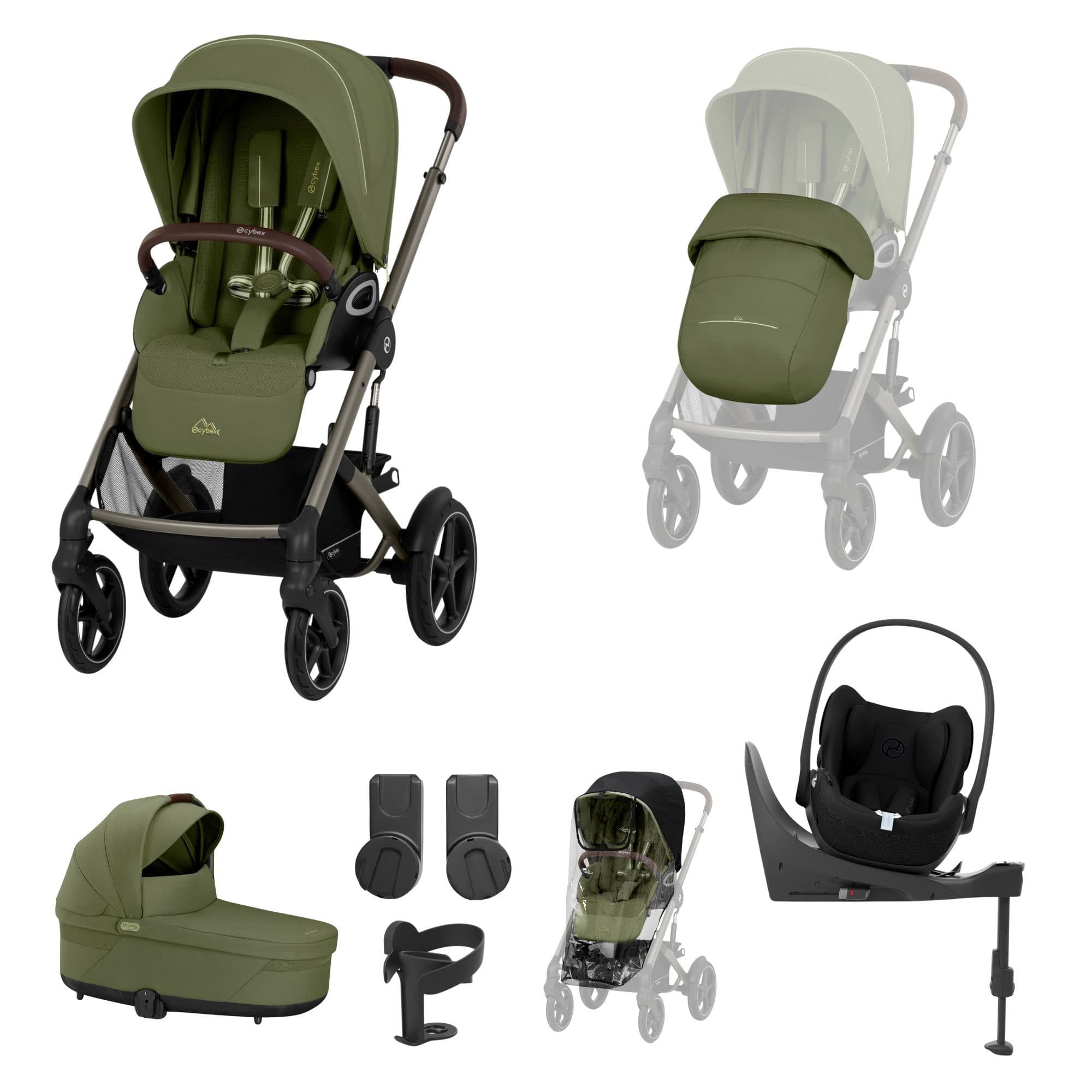 Cybex Talos S Lux 10 Piece Bundle with Cloud T in Moss Green Travel Systems 21418-TAL-10PC-CT-CC-MSS 4063846534388