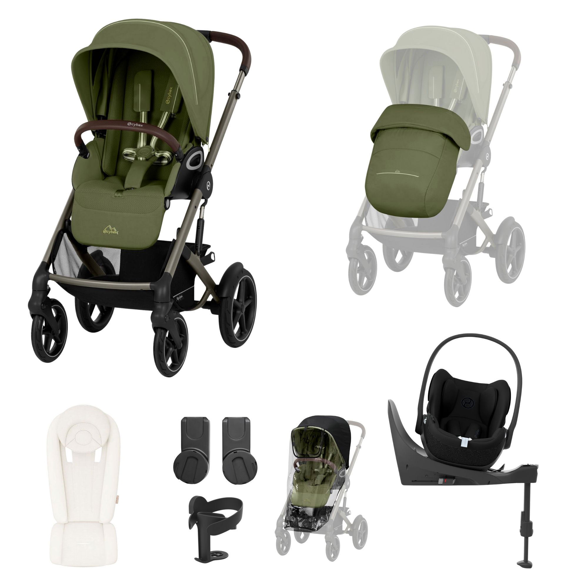 Cybex Talos S Lux 10 Piece Bundle with Cloud T in Moss Green Travel Systems 21418-TAL-10PC-CT-NB-MSS 4063846534388