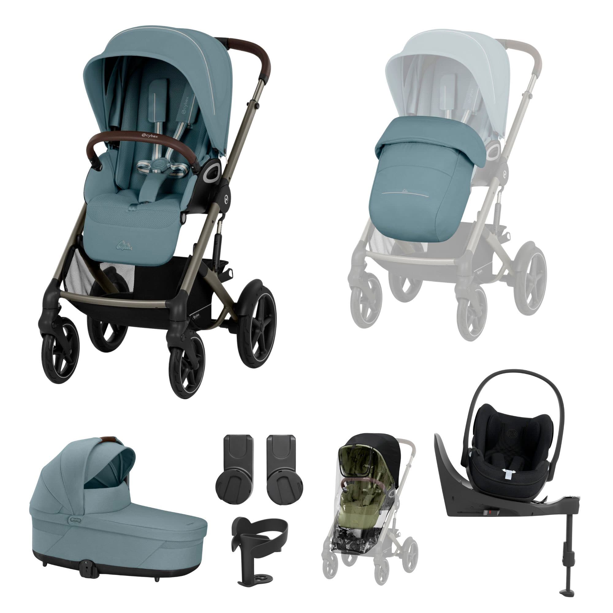 Cybex Talos S Lux 10 Piece Bundle with Cloud T in Stormy Blue Travel Systems 21418-TAL-10PC-CT-CC-STB 4063846534357