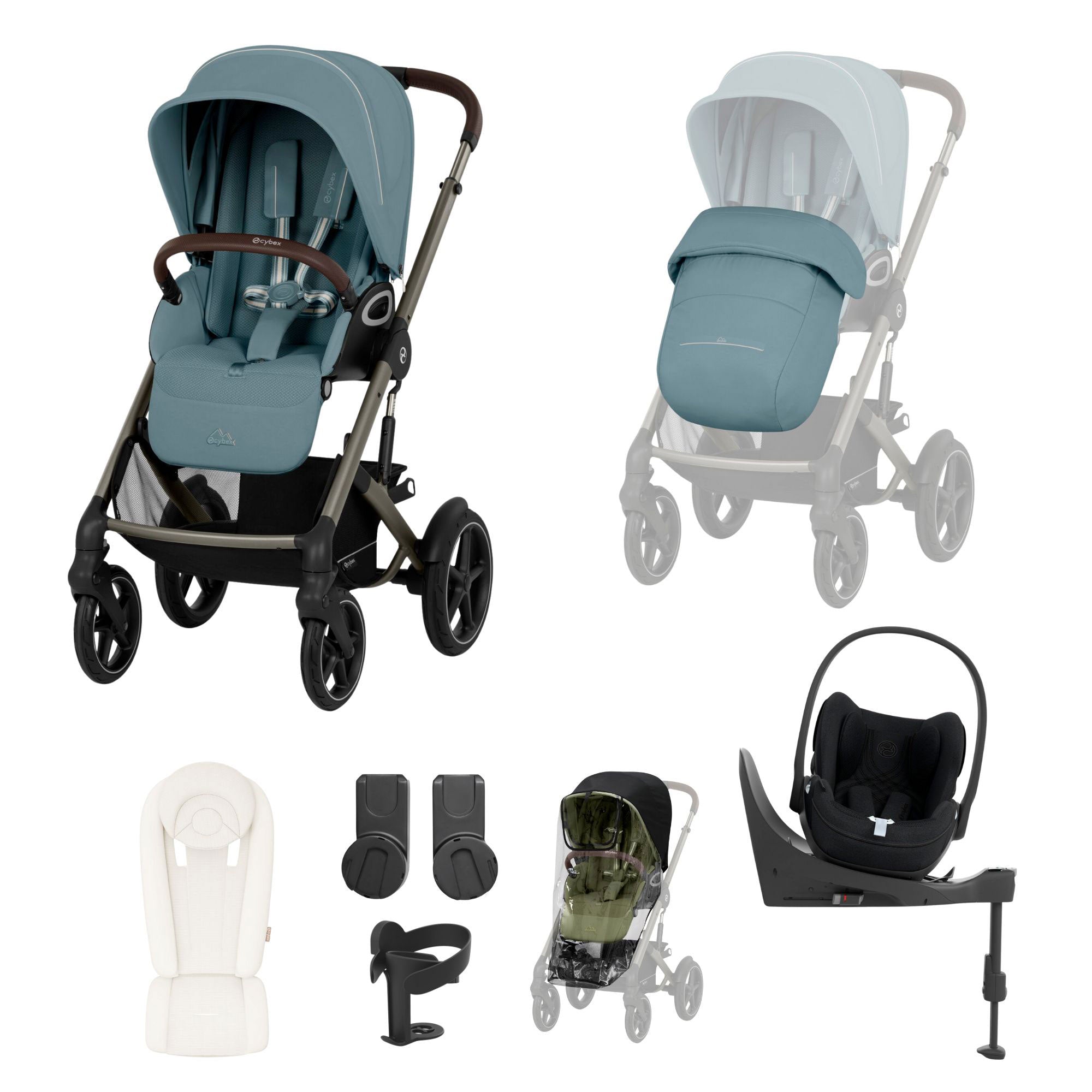 Cybex Talos S Lux 10 Piece Bundle with Cloud T in Stormy Blue Travel Systems 21418-TAL-10PC-CT-NB-STB 4063846534357