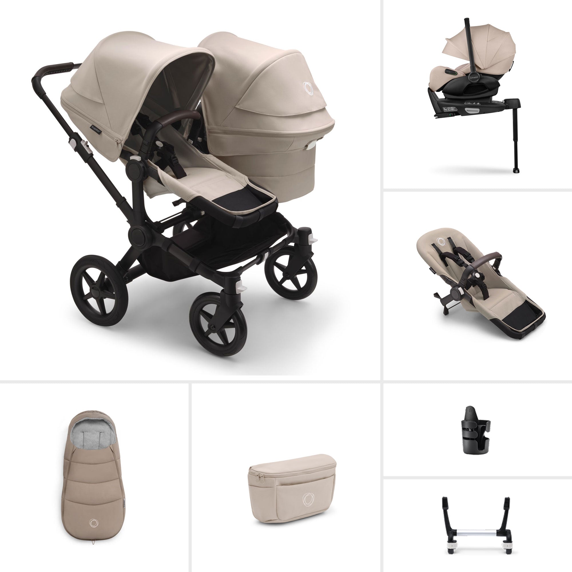 Bugaboo Donkey 5 Duo Ultimate Newborn Bundle in Desert Taupe