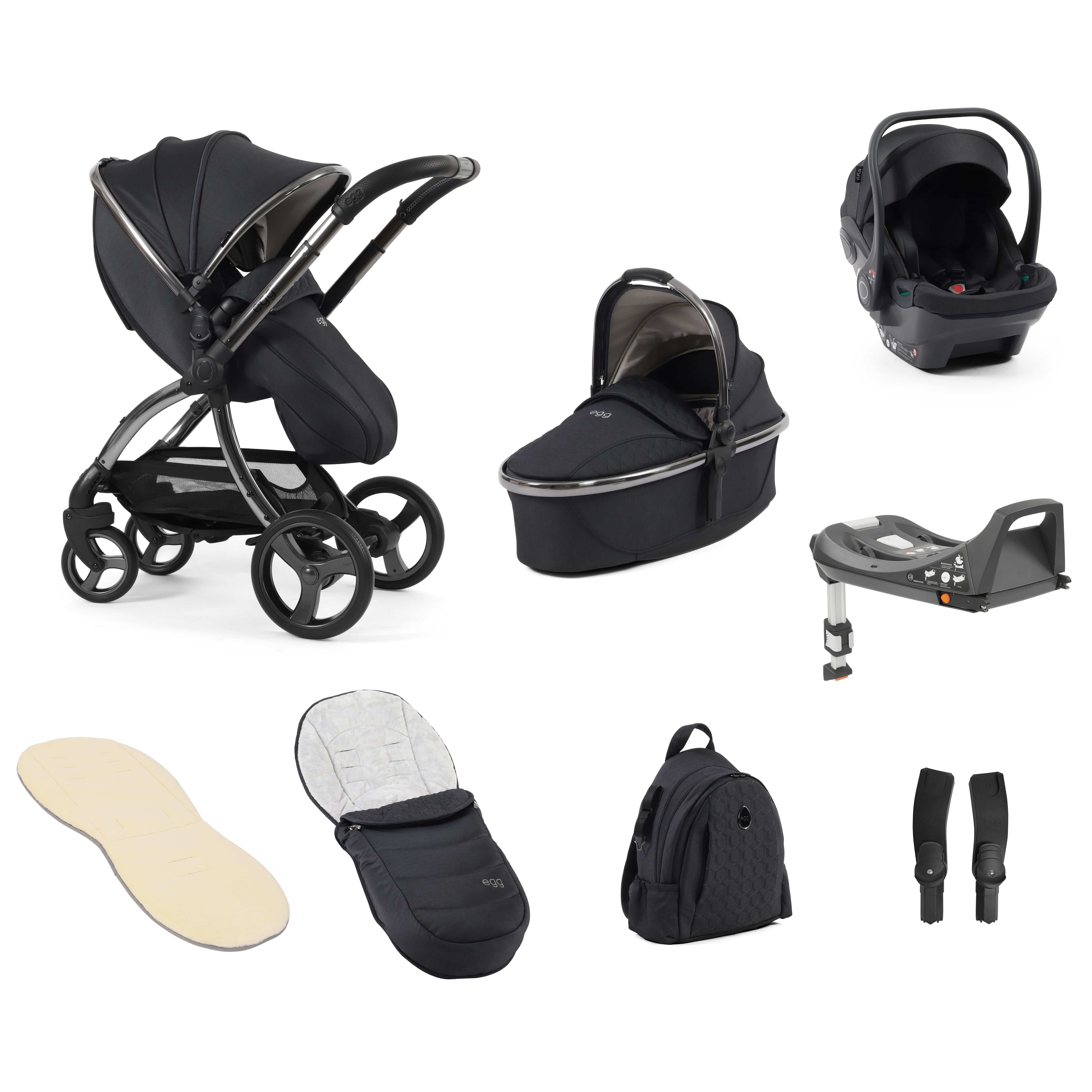 egg3 Luxury Travel System Bundle Carbonite Baby Prams 14720-CRB 5060711567839