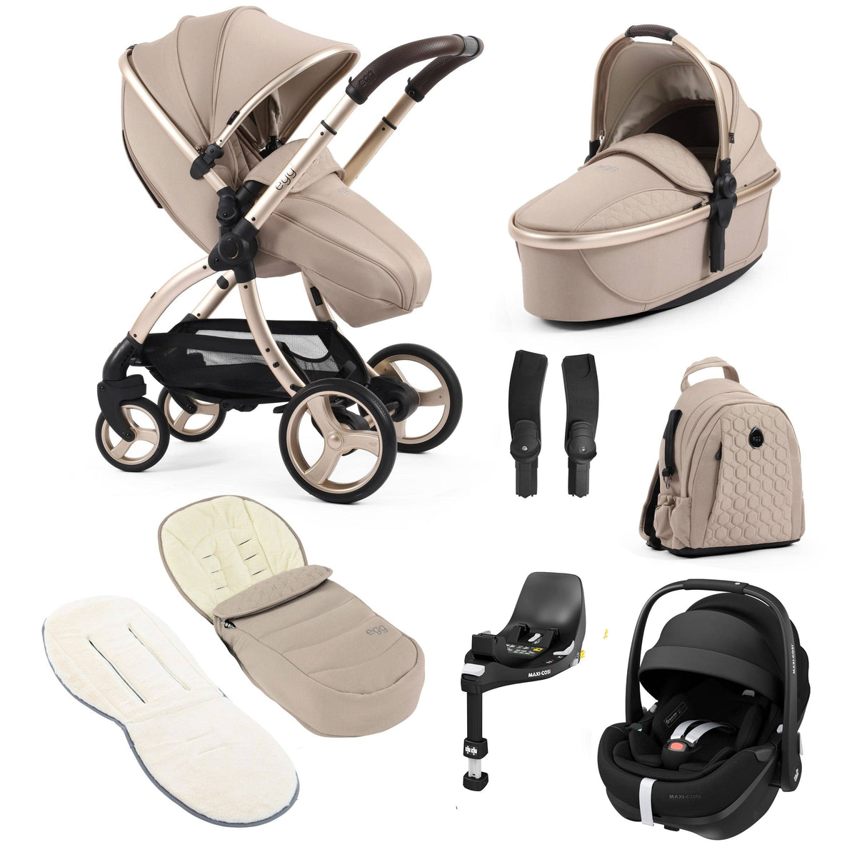 egg3 Luxury Maxi-Cosi Travel System Bundle in Feather Travel Systems 14860-FTH 5060711567907