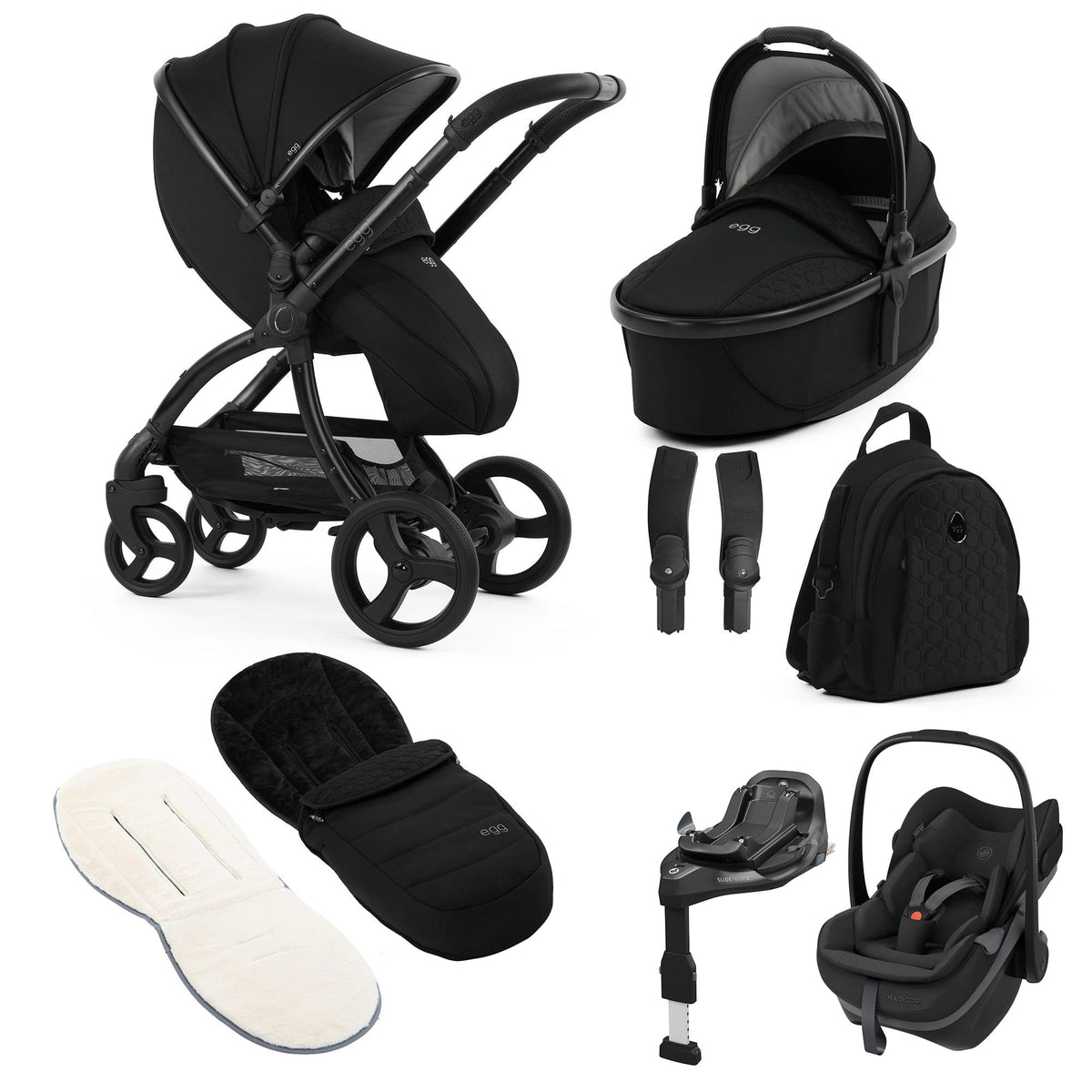 egg3 Luxury Maxi-Cosi Travel System Bundle in Panther Travel Systems 23585-PBS-PAN 5061058983672