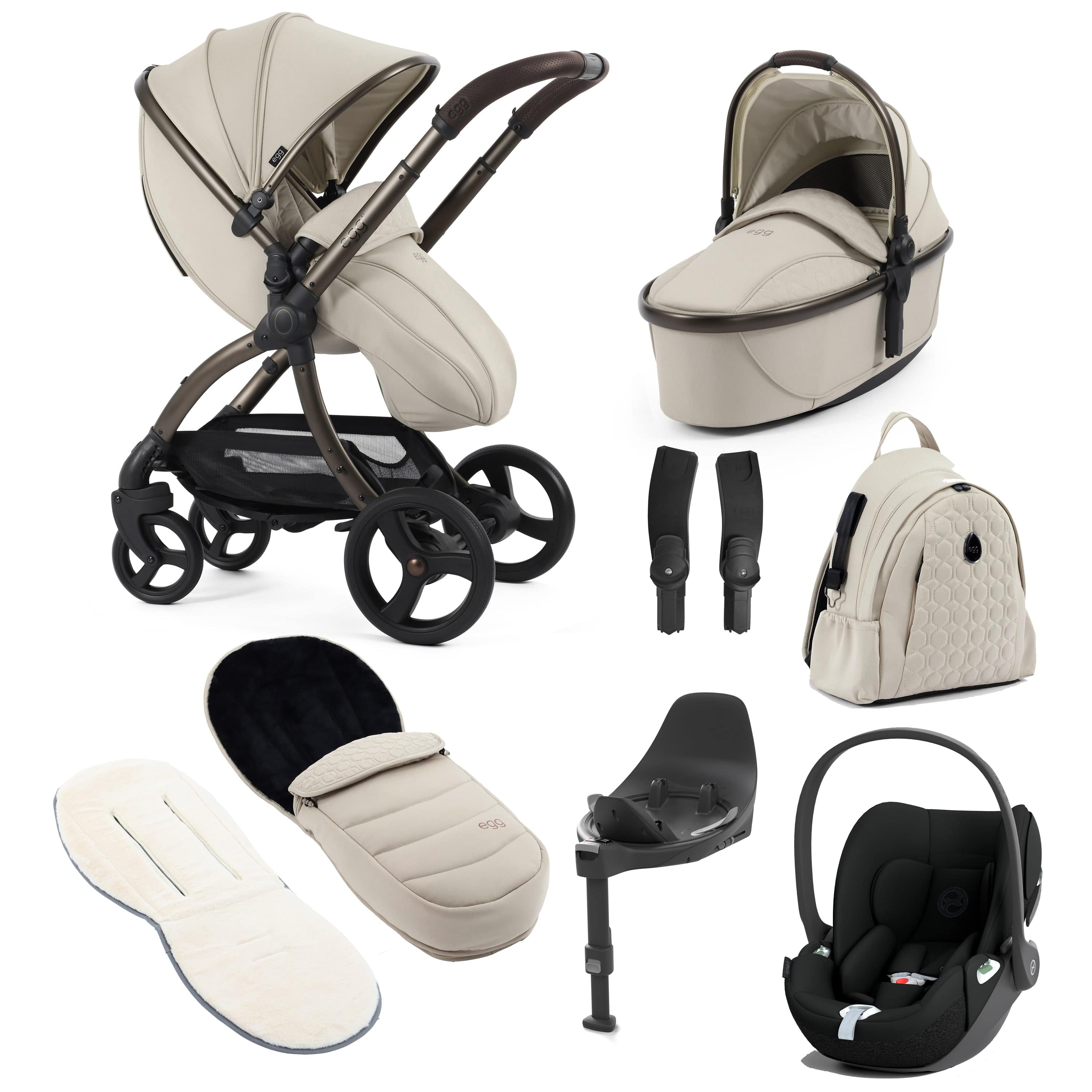egg3 Luxury Travel System Bundle in Cashmere Travel Systems 18037-CT-CAS 5061058980671