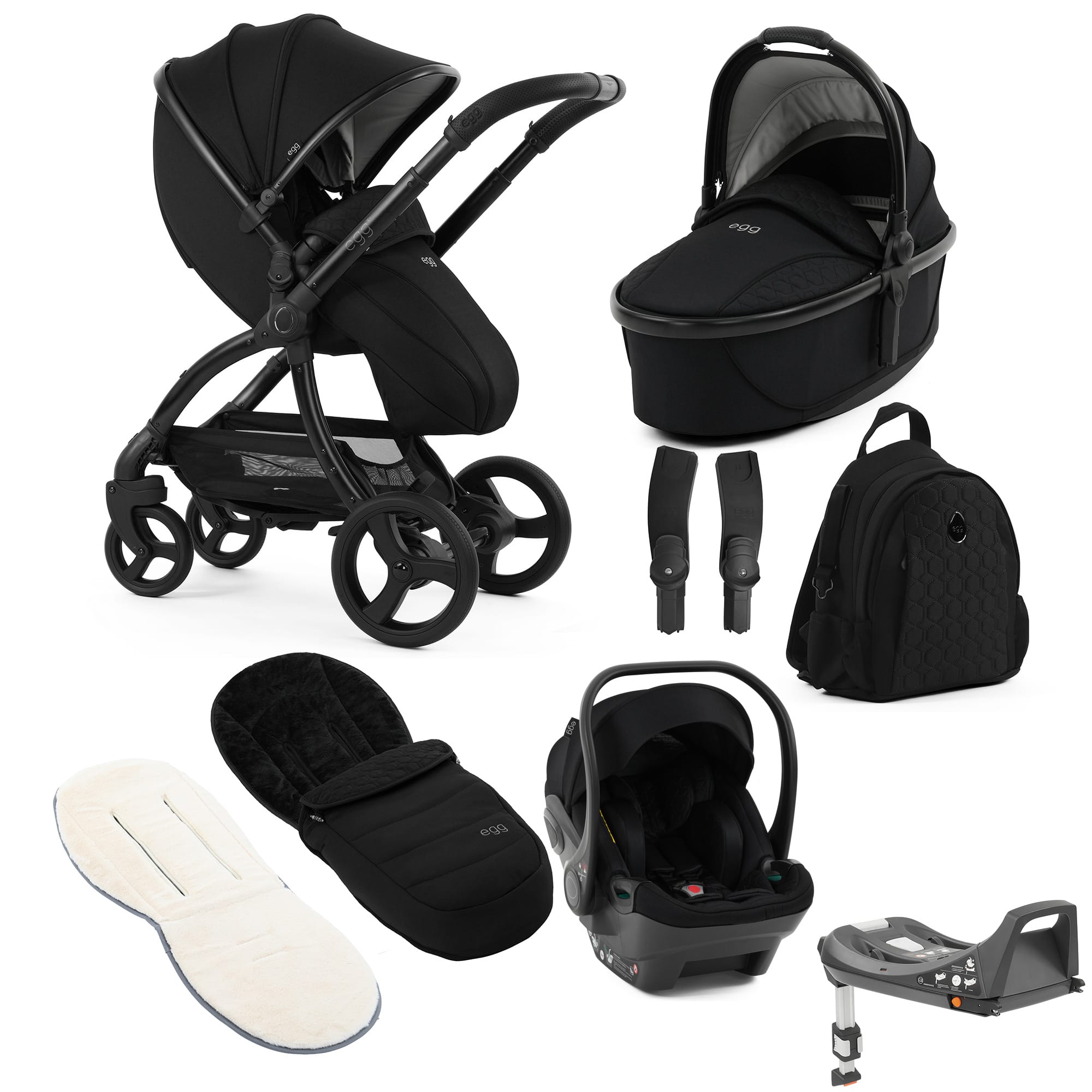 egg3 Luxury Travel System Bundle in Panther Travel Systems 21008-EGG-PAN 5061058983672