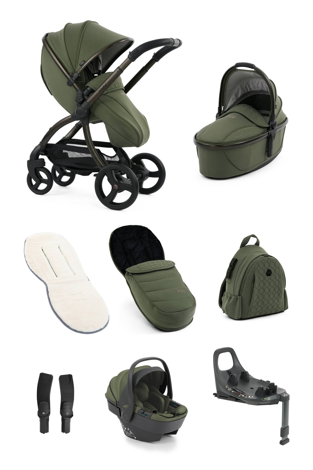 egg3 Luxury Travel System Bundle in Sage Travel Systems 23556-SGE 5061058983917