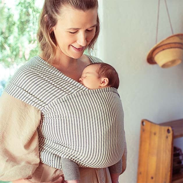 Ergobaby Aura Baby Wrap in Navy Gingham Stripe Baby Carriers WLANVYGING 1220000204782
