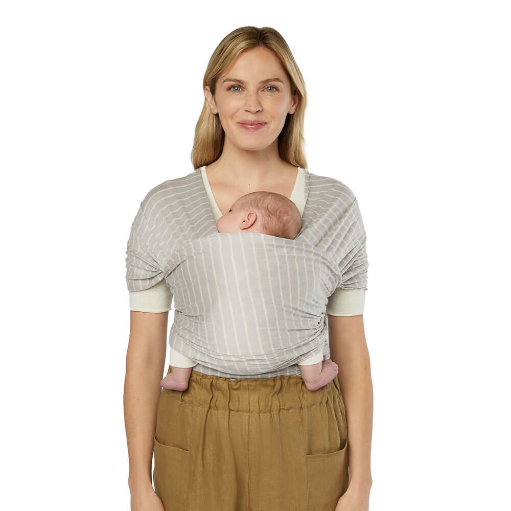 Ergobaby Aura Sustainable Knit Baby Wrap in Grey Stripes Baby Carriers WLASKGRYSTP 1220000208452