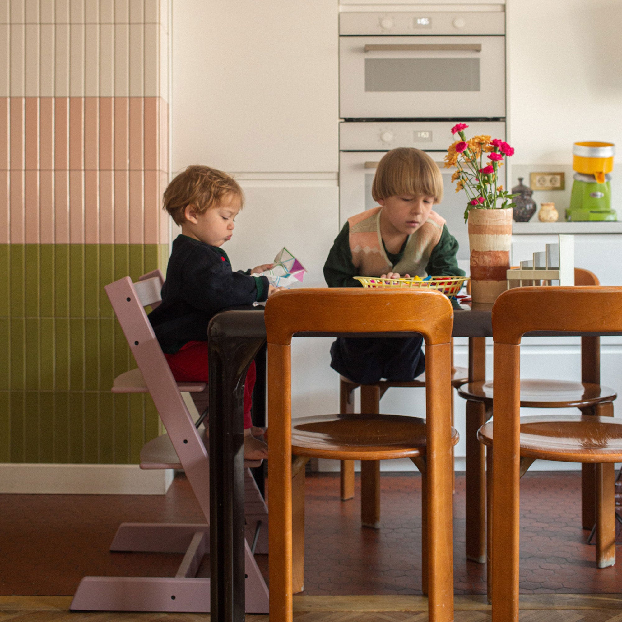 Stokke Tripp Trapp Highchair with Cushion & Baby Set in Heather Mauve