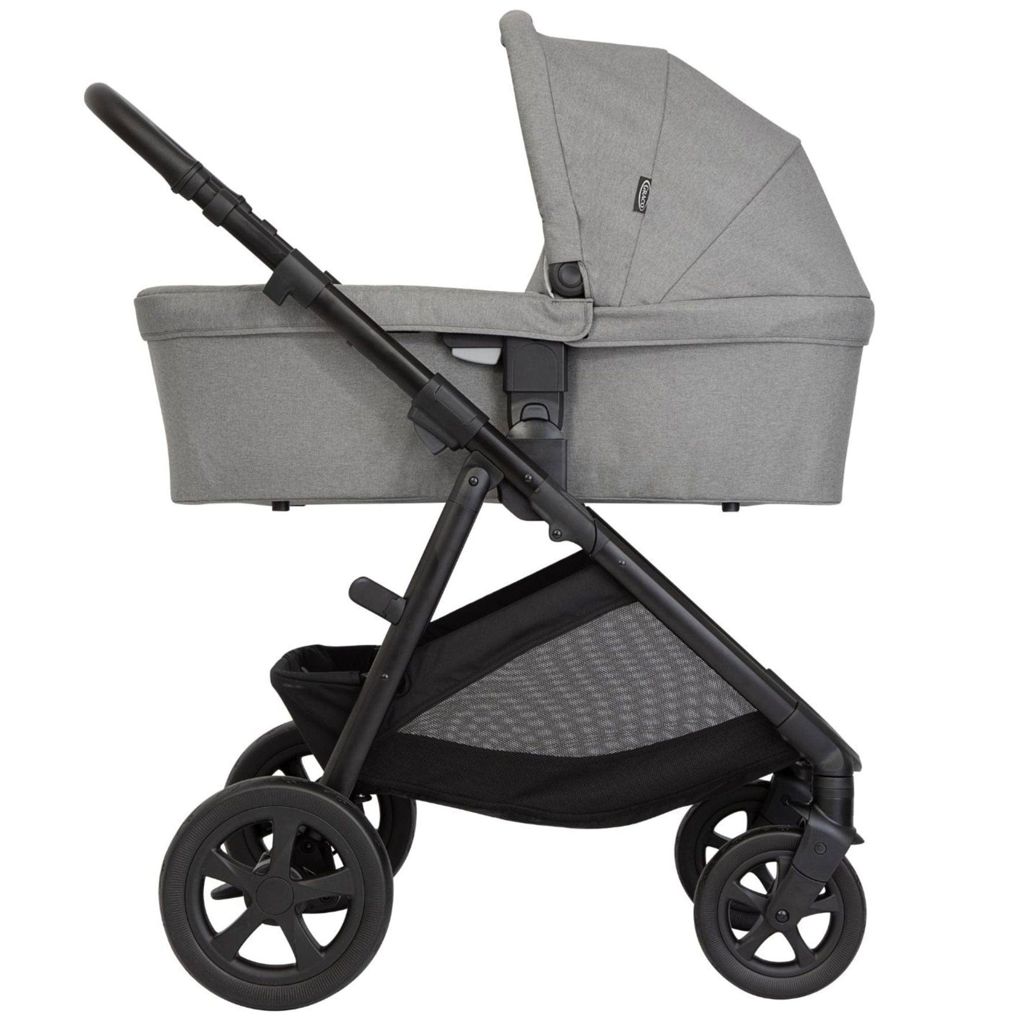 Graco Near2Me DLX Trio (Pushchair, Carrycot, Snuglite & Snugturn) in Ash/Black Travel Systems
