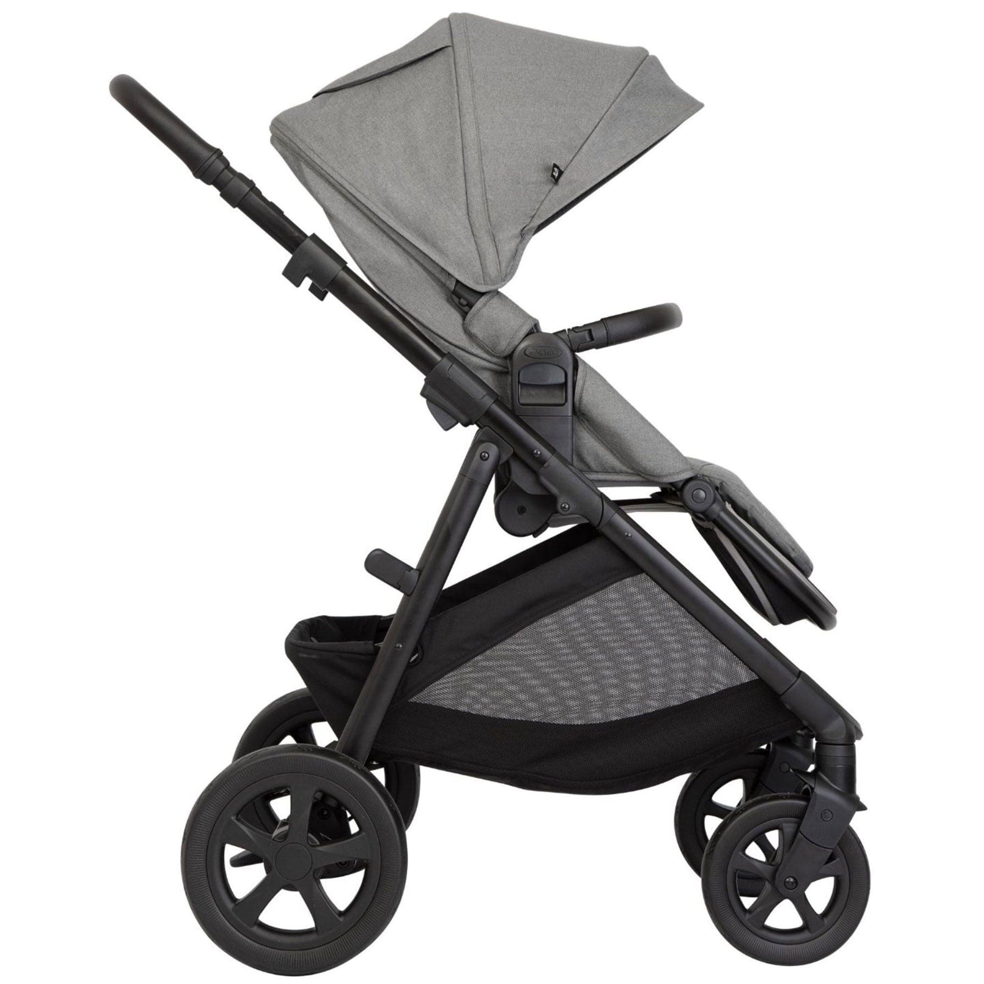 Graco Near2Me DLX Trio (Pushchair, Carrycot, Snuglite & Snugturn) in Ash/Black Travel Systems