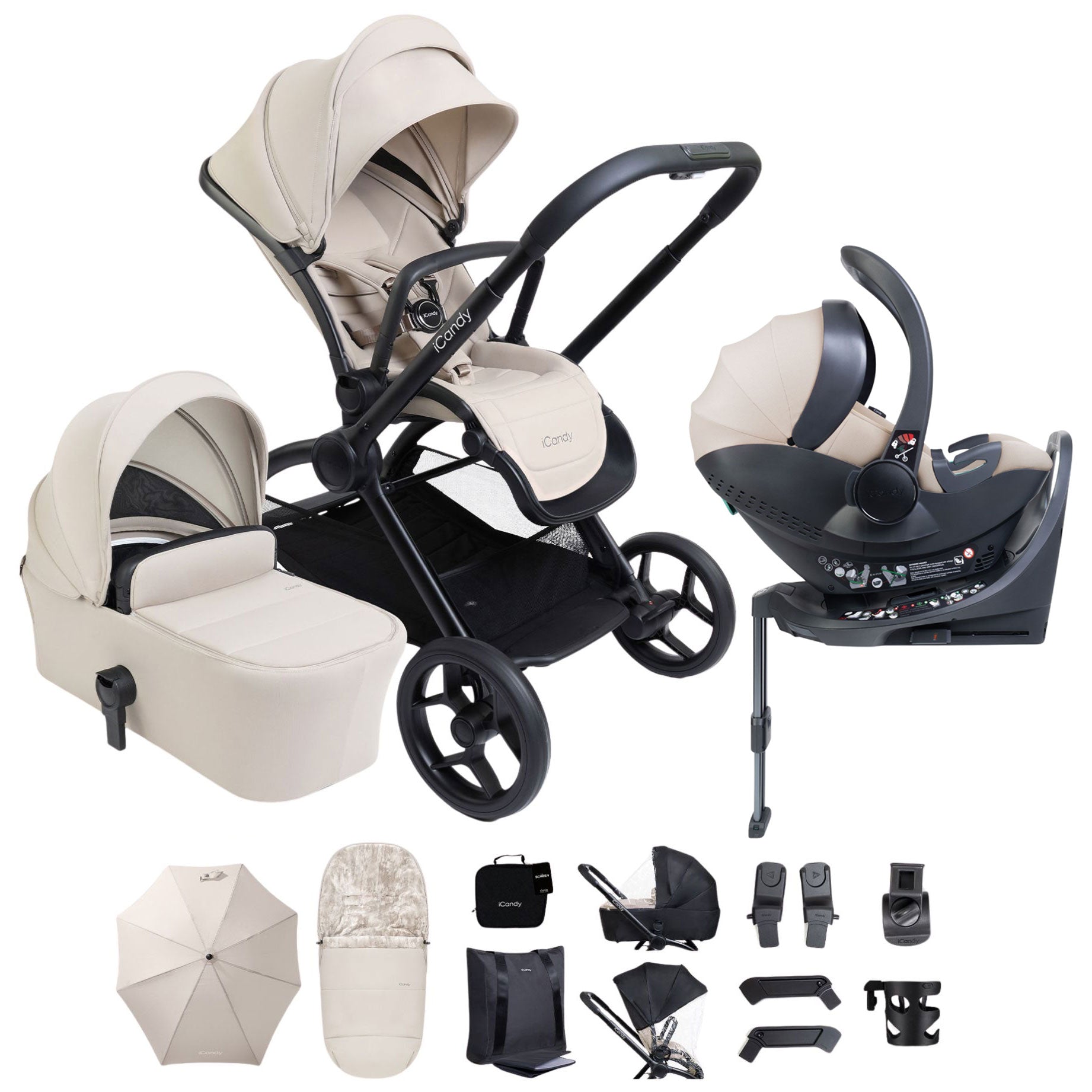 iCandy Core 2 Complete Bundle with COCOON 360 in Sandstone