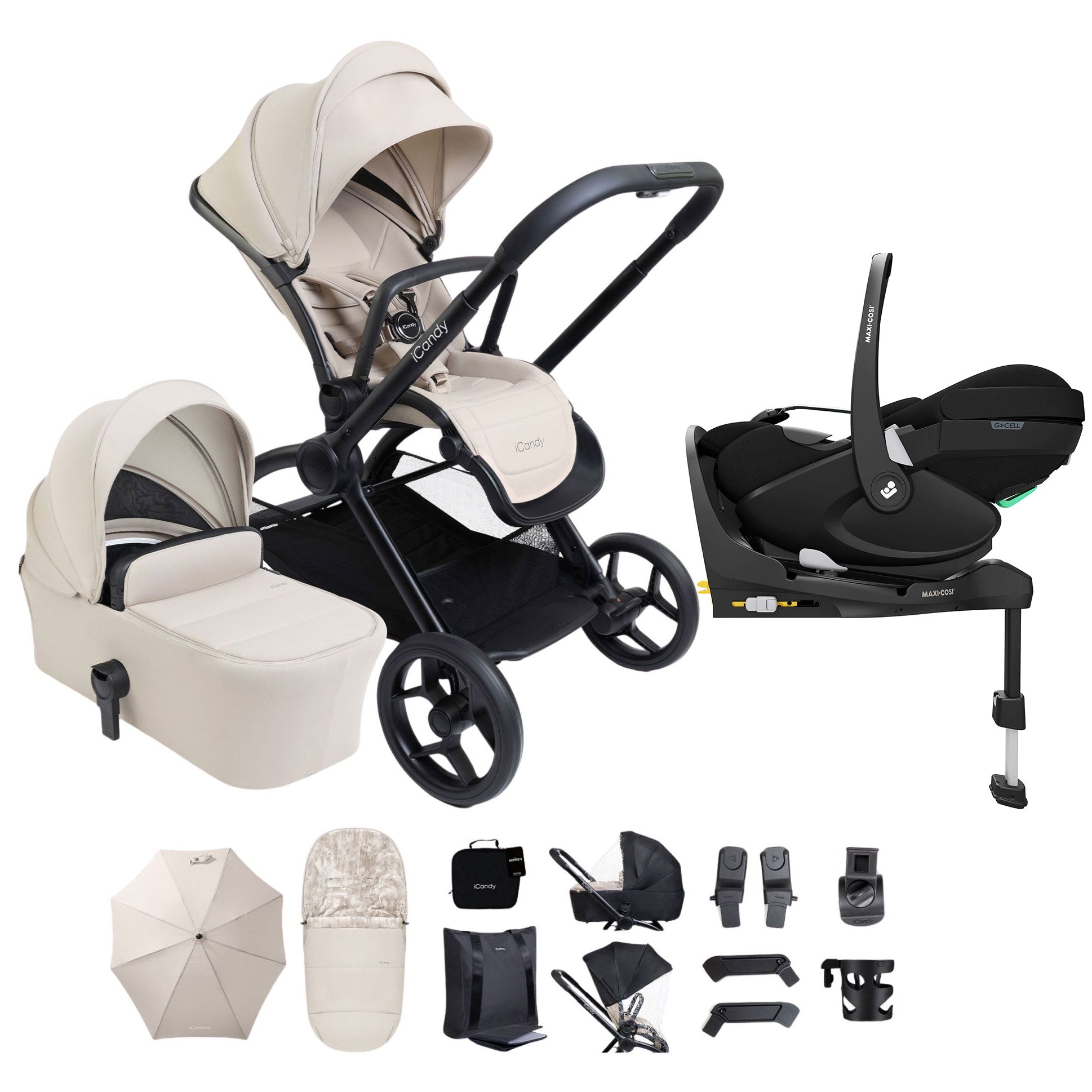 iCandy Core 2 Complete Maxi-Cosi Bundle in Sandstone