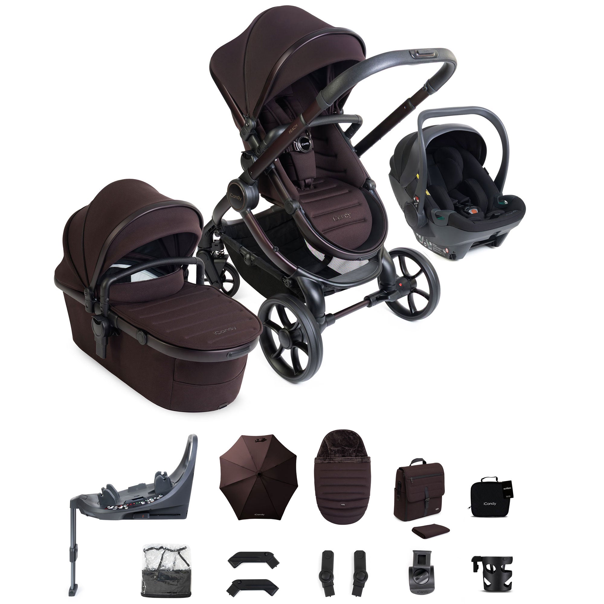 iCandy Peach 8 Editions Complete Bundle with Cocoon 360 in Coffee Bean