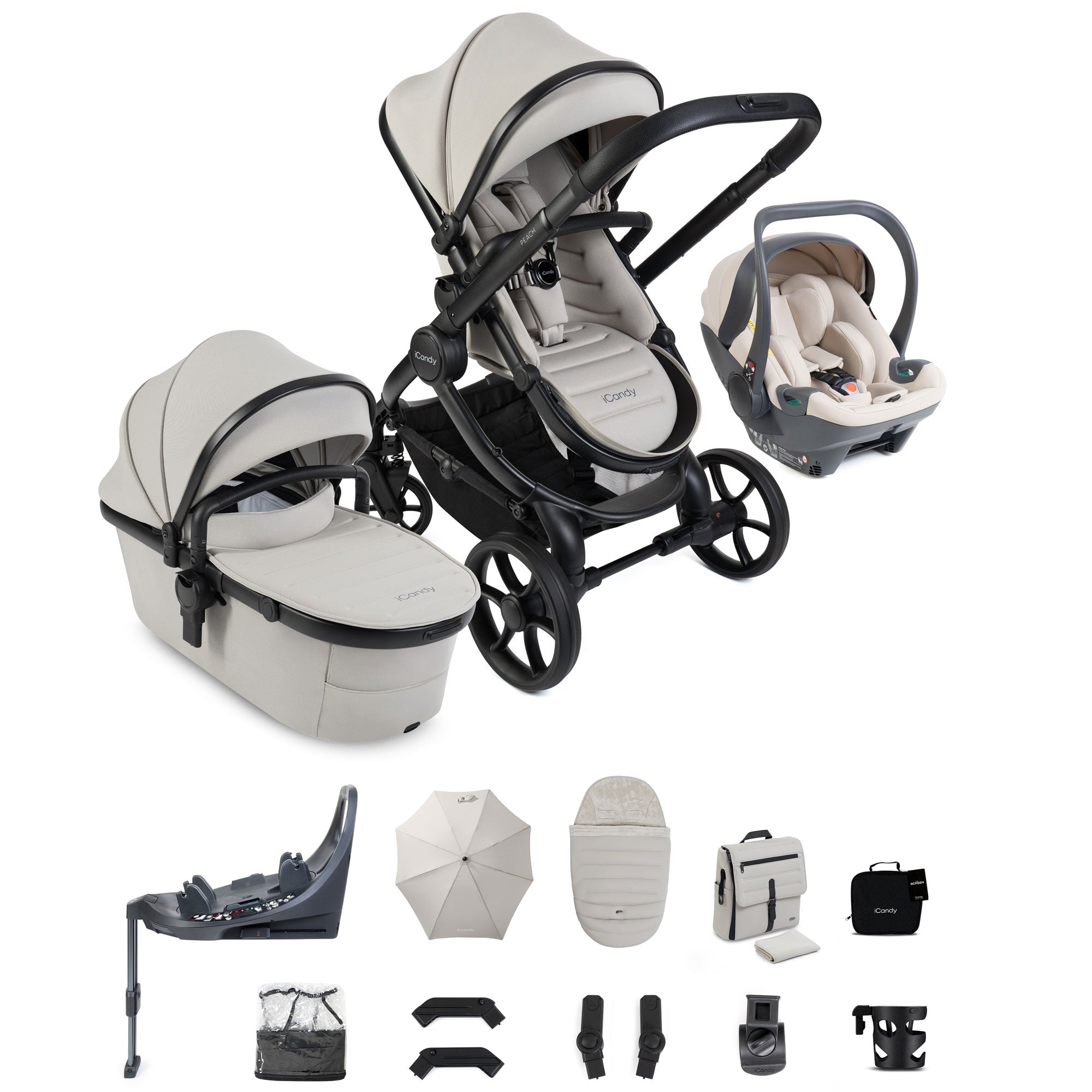iCandy Peach 8 Complete Bundle with Cocoon 360 in Taupe