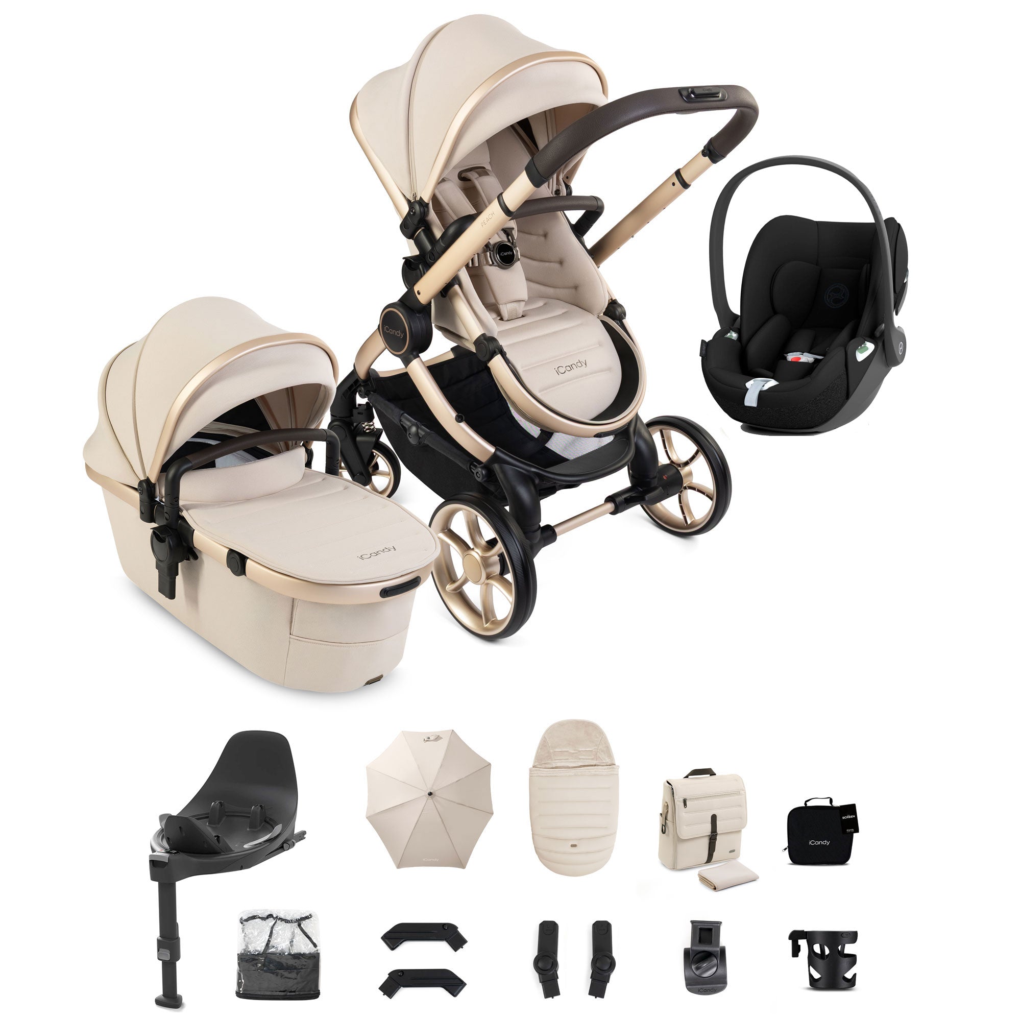 iCandy Peach 8 Editions Complete Cybex Bundle in Biscotti