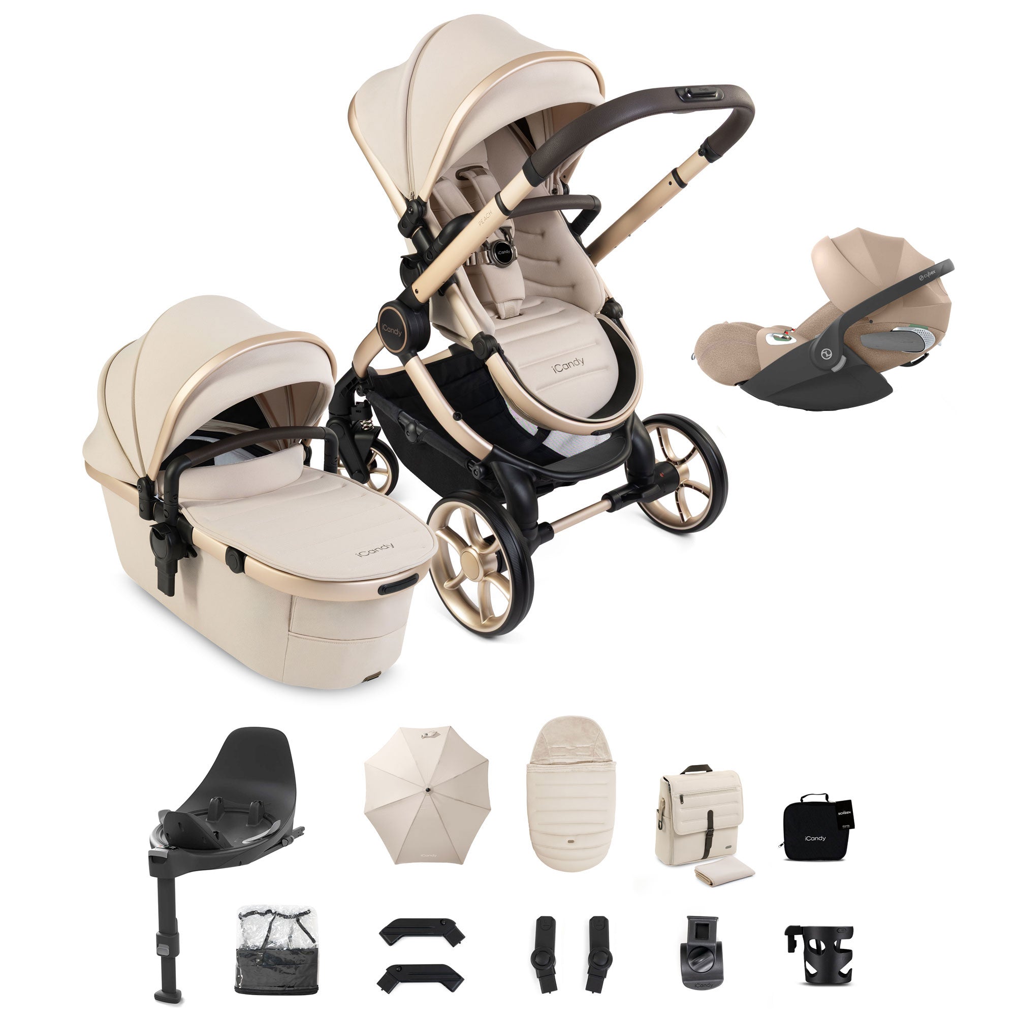 iCandy Peach 8 Editions Complete Cybex Bundle in Biscotti