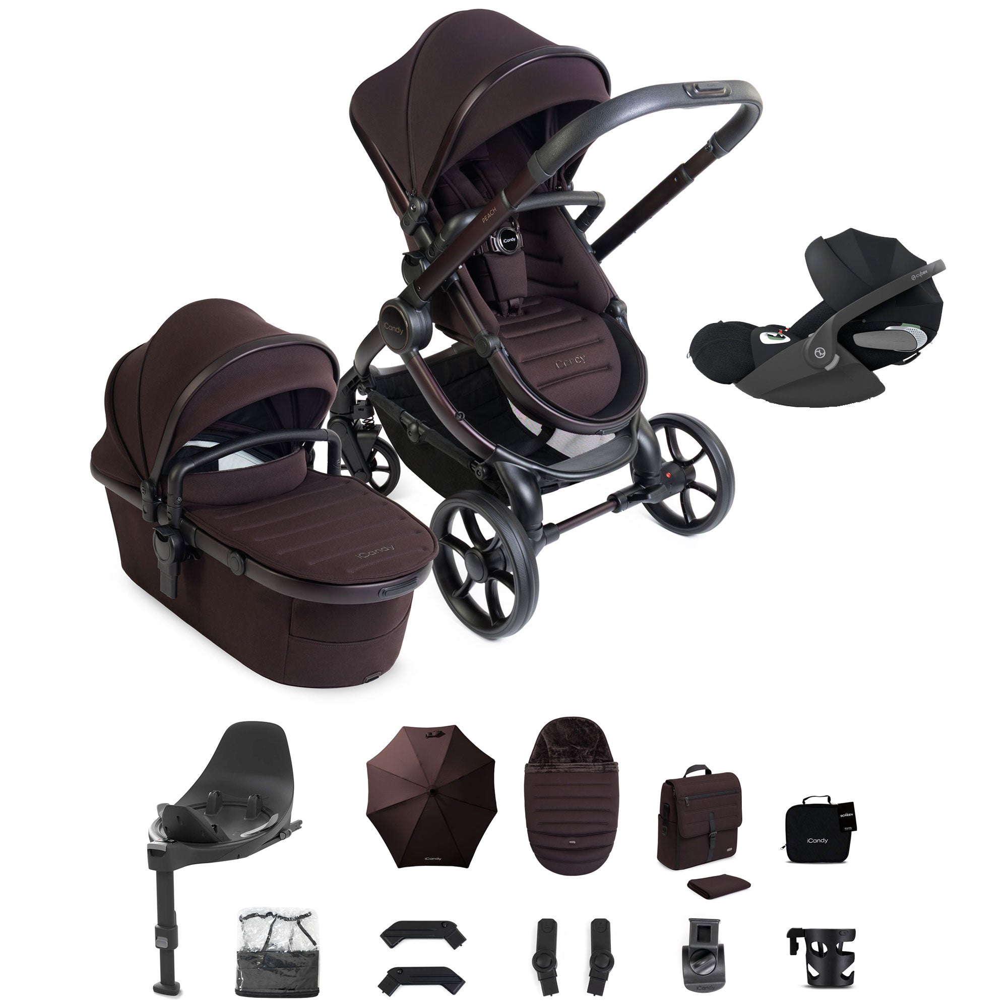 iCandy Peach 8 Editions Complete Cybex Bundle in Coffee Bean