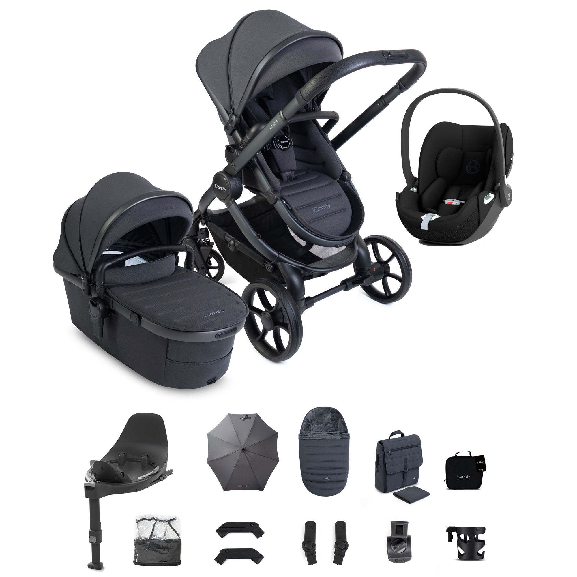 iCandy Peach 8 Complete Cybex Bundle in Grey
