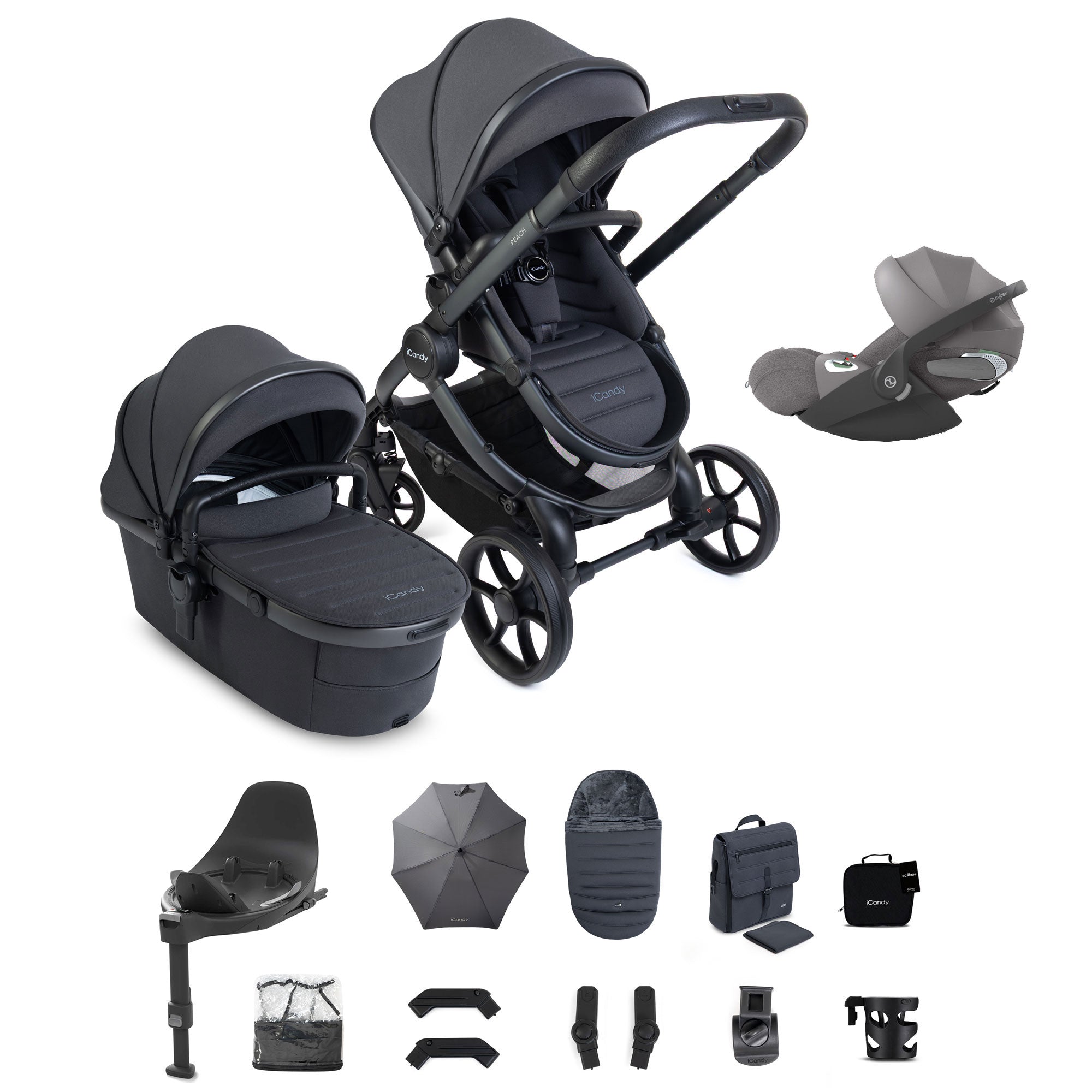iCandy Peach 8 Complete Cybex Bundle in Grey