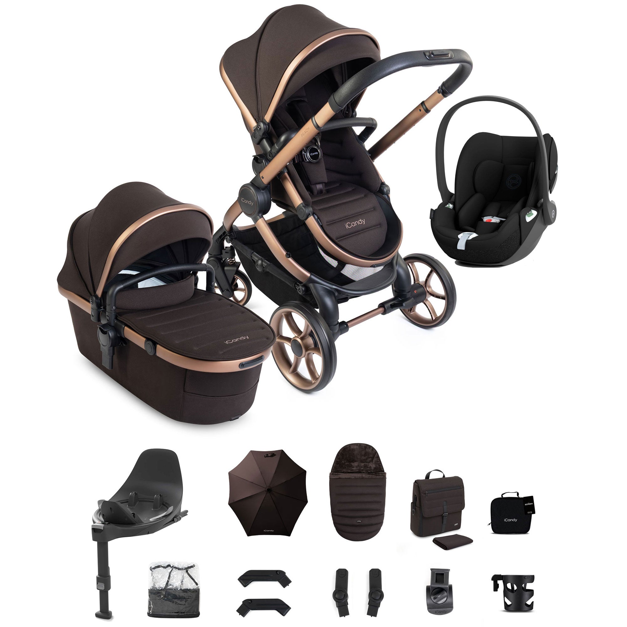 iCandy Peach 8 Editions Complete Cybex Bundle in Pecan